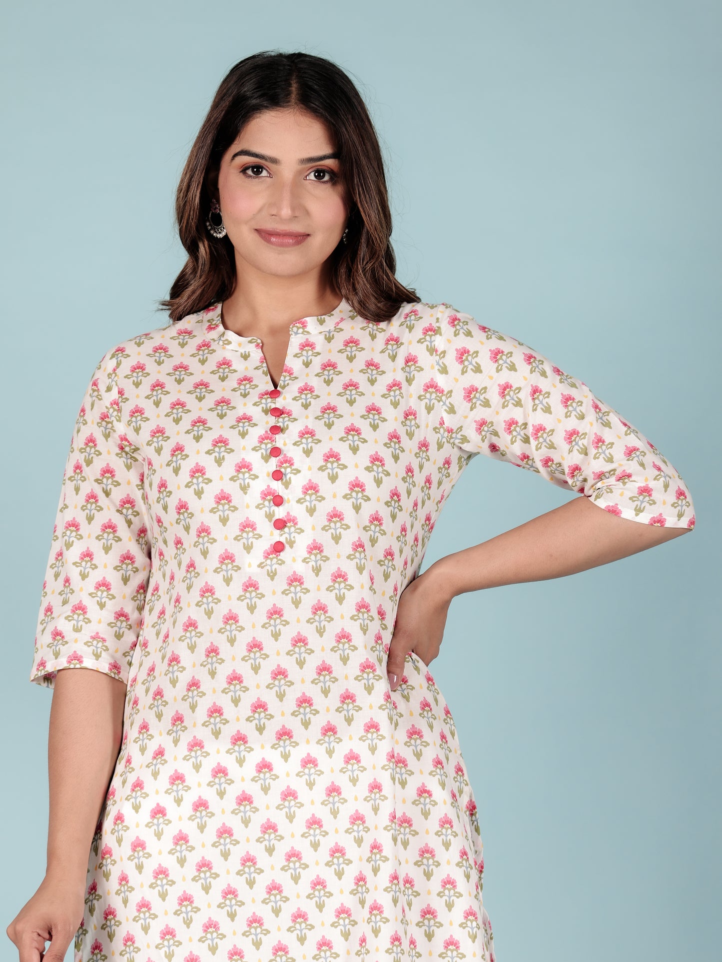 Soft Cotton Floral Kurta