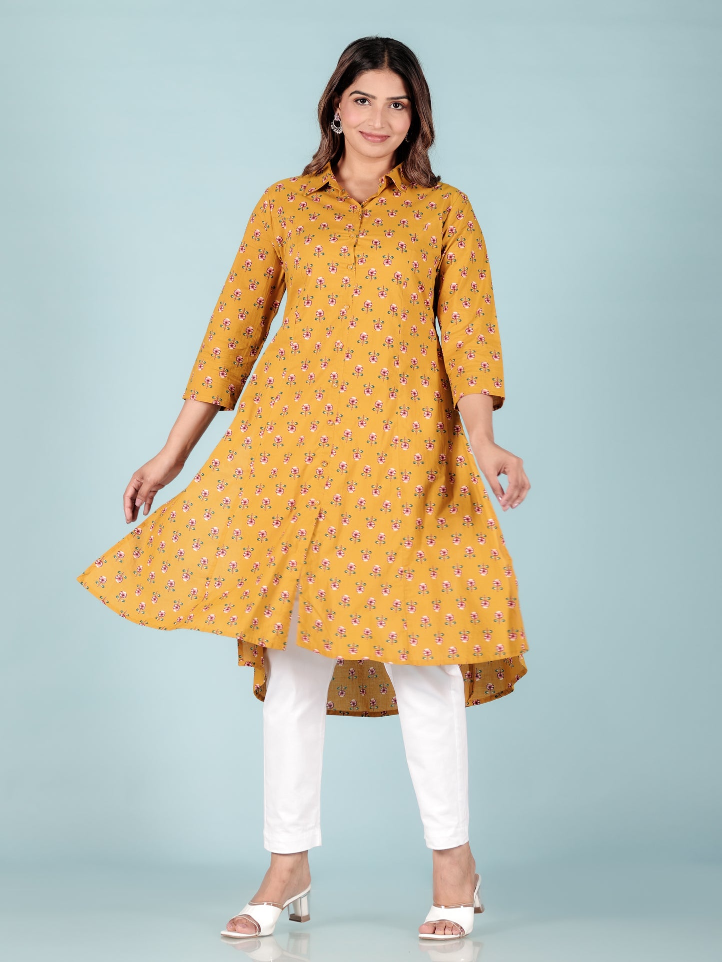 Soft Cotton Floral Kurta