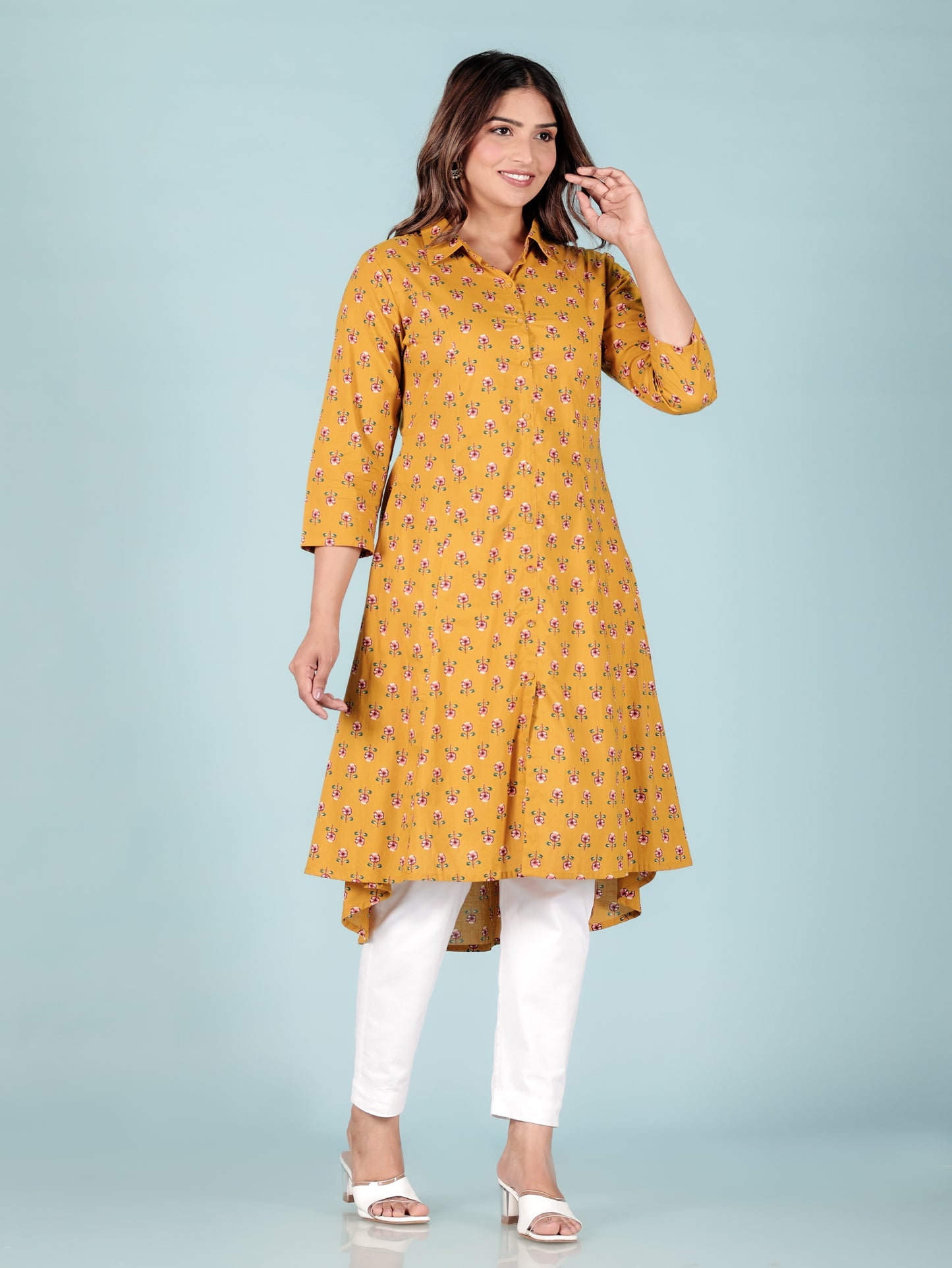 Soft Cotton Floral Kurta