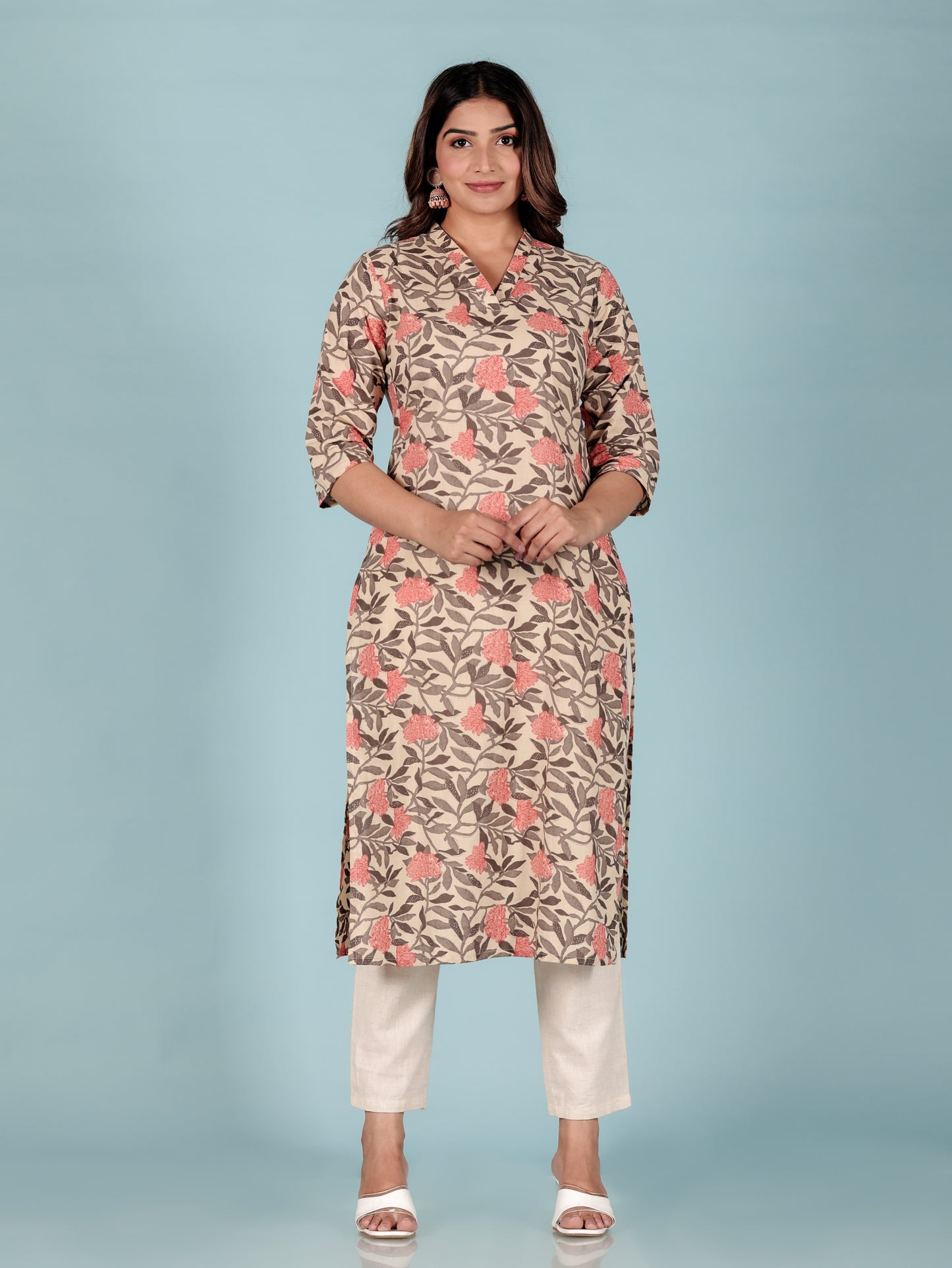 Soft Cotton Floral Kurta