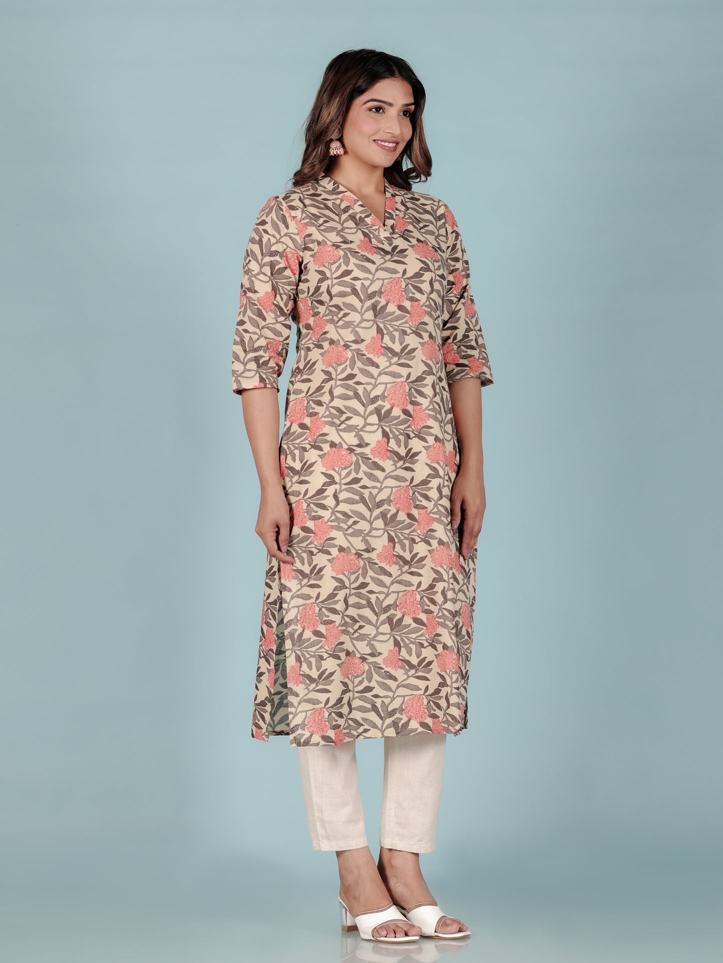 Soft Cotton Floral Kurta