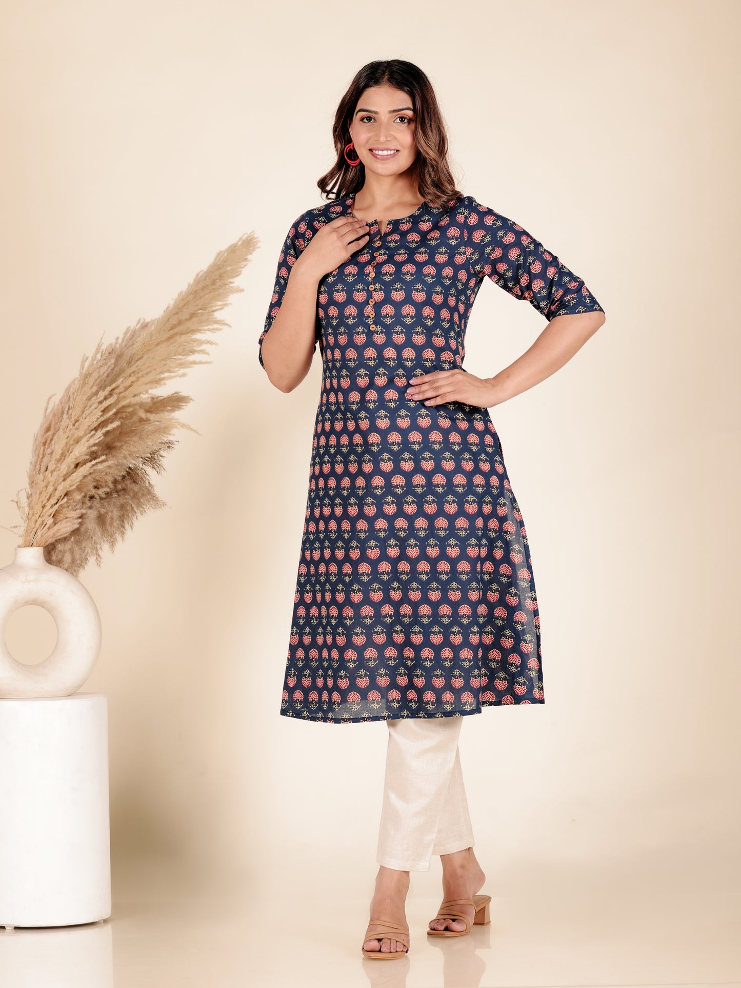 Soft Cotton Floral Kurta