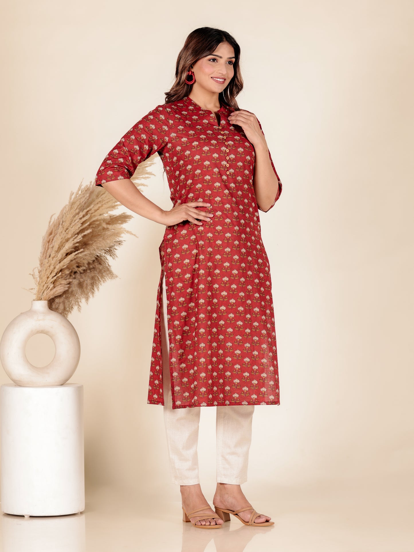 Soft Cotton Floral Kurta