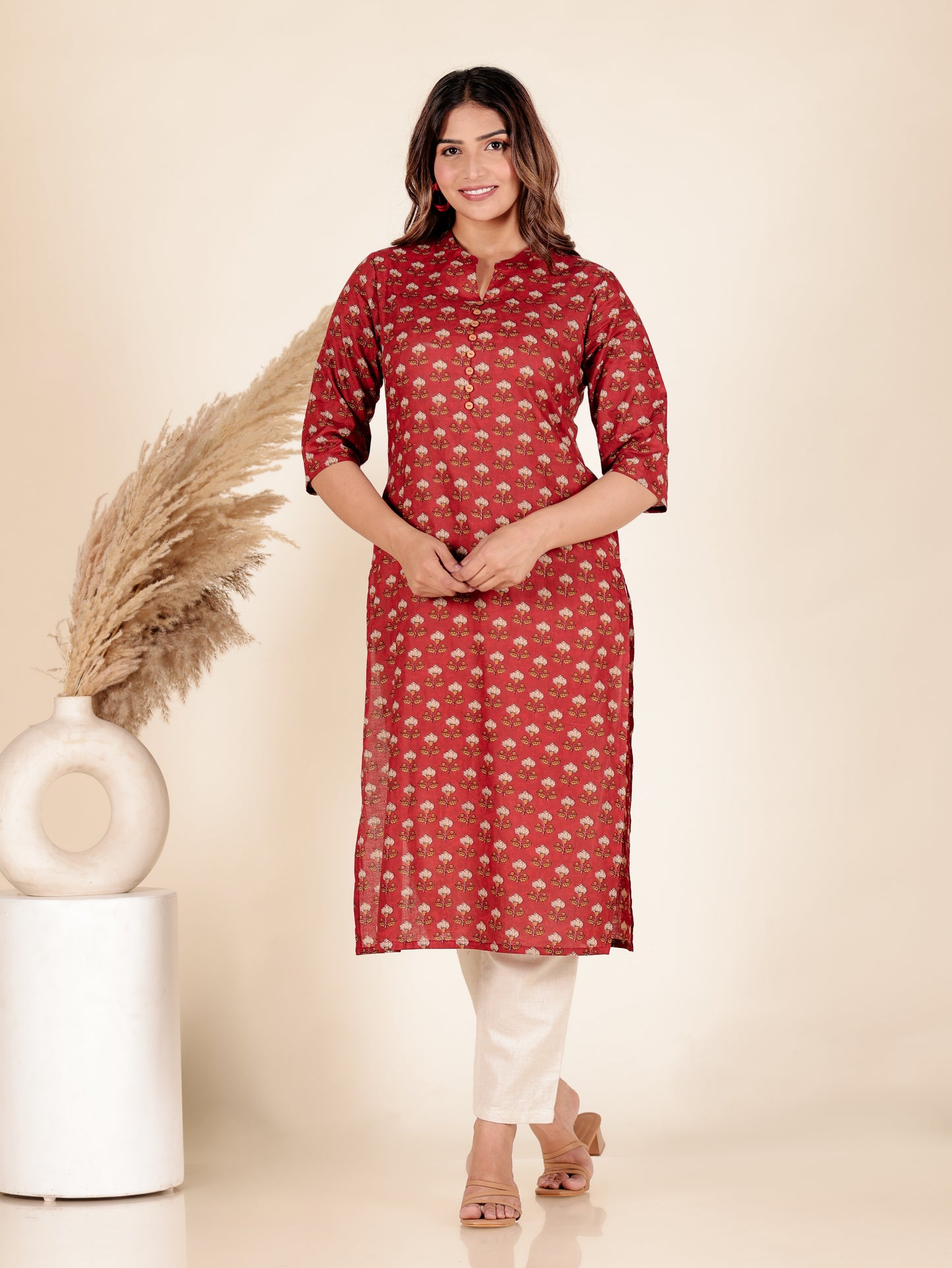 Soft Cotton Floral Kurta