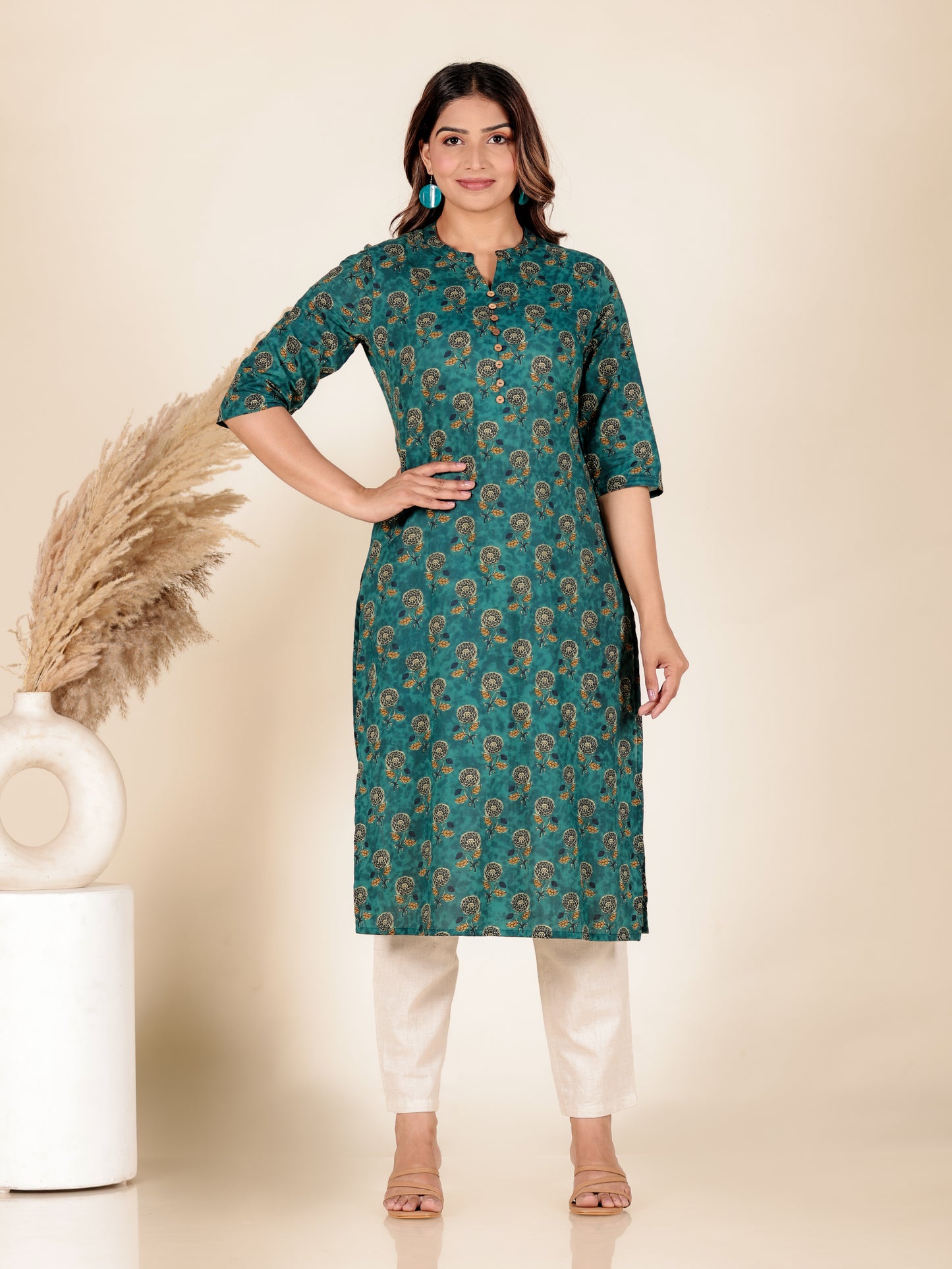 Soft Cotton Floral Kurta