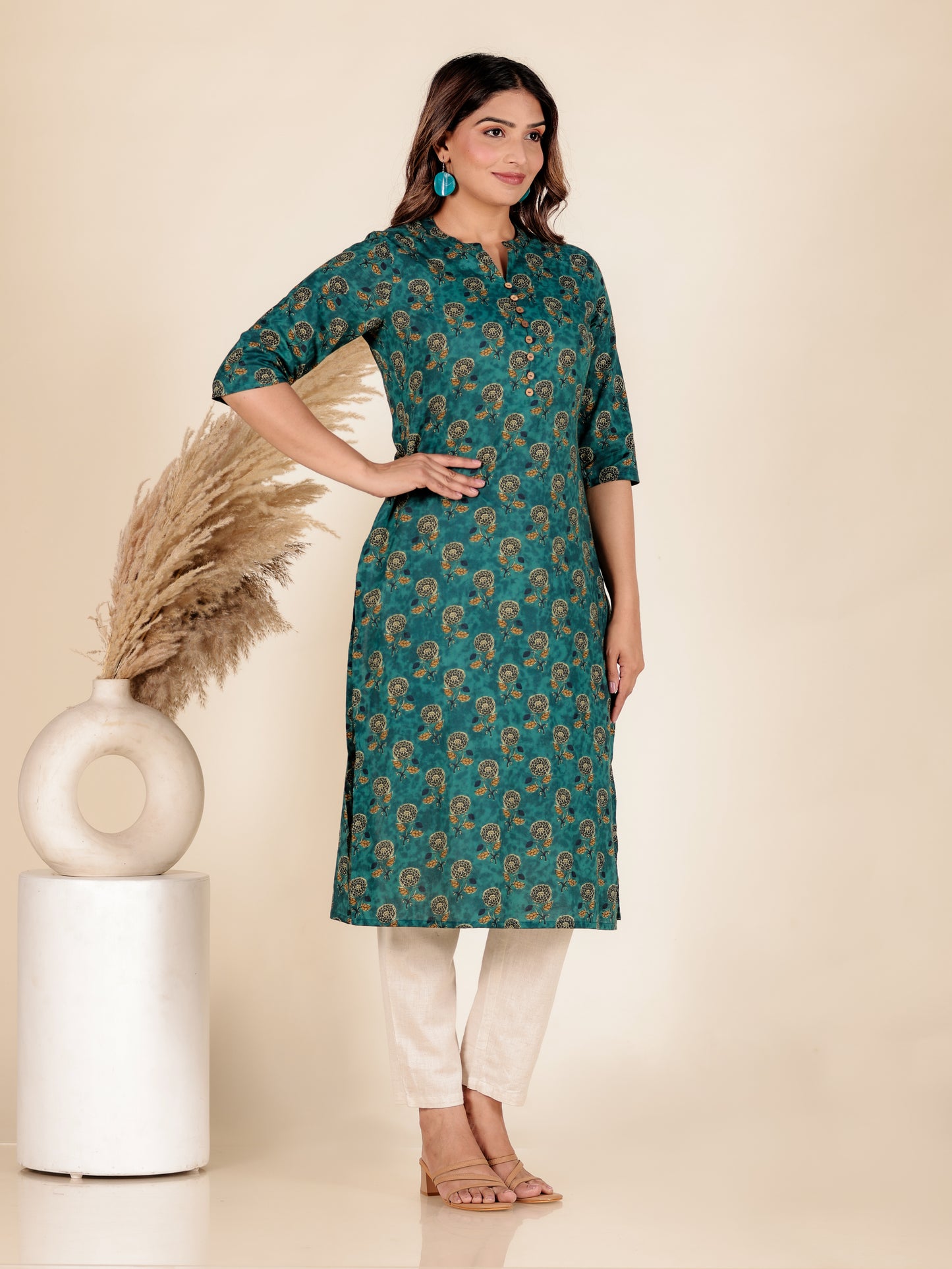 Soft Cotton Floral Kurta