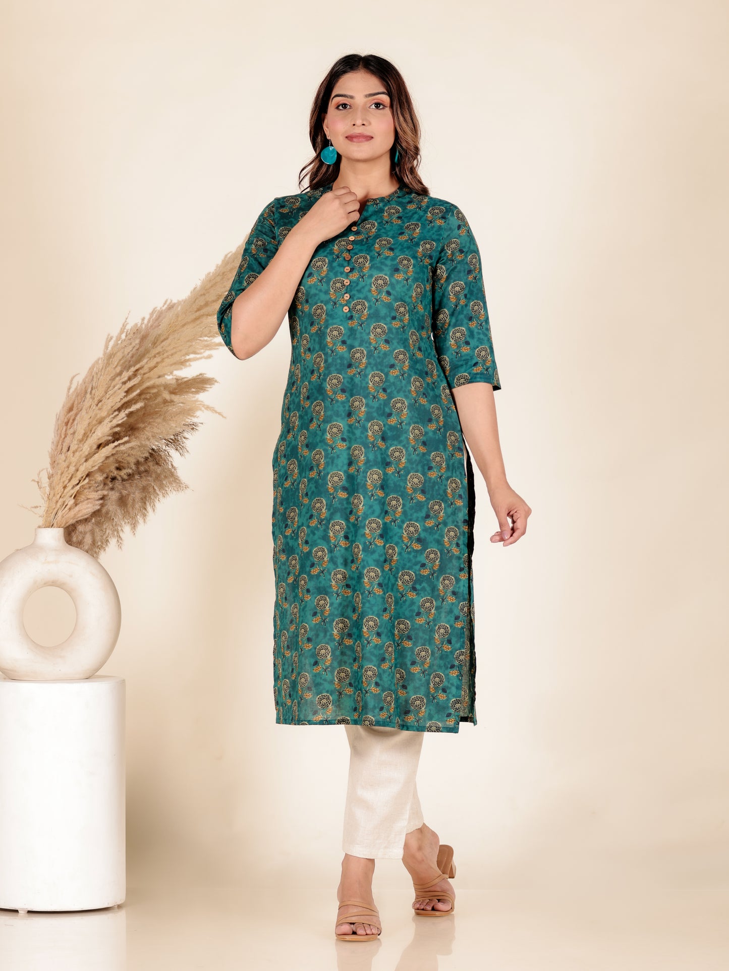 Soft Cotton Floral Kurta