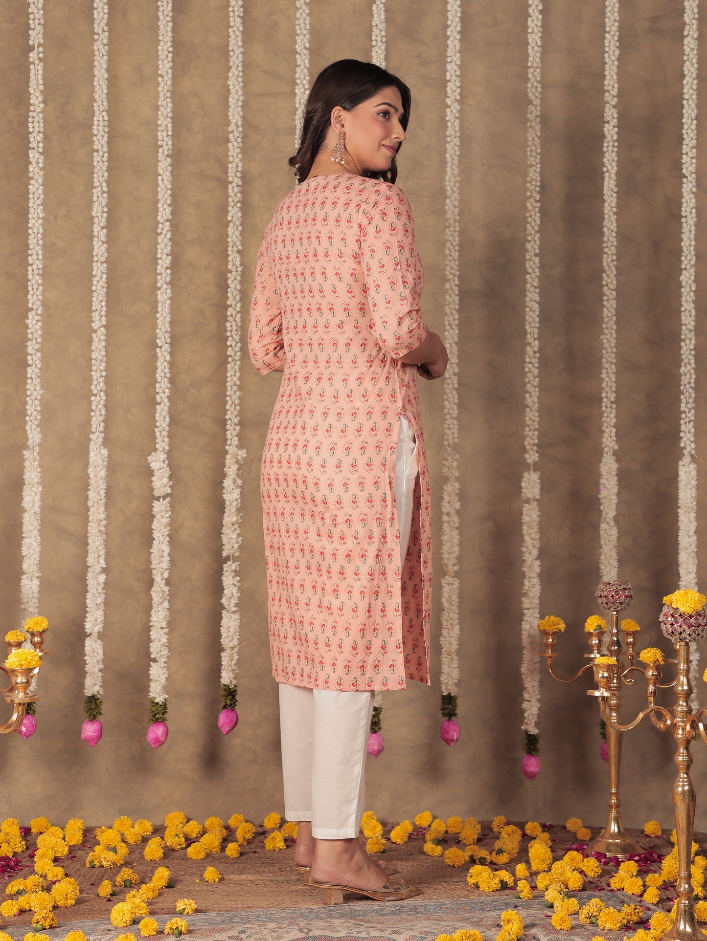 Soft Cotton Floral Kurta