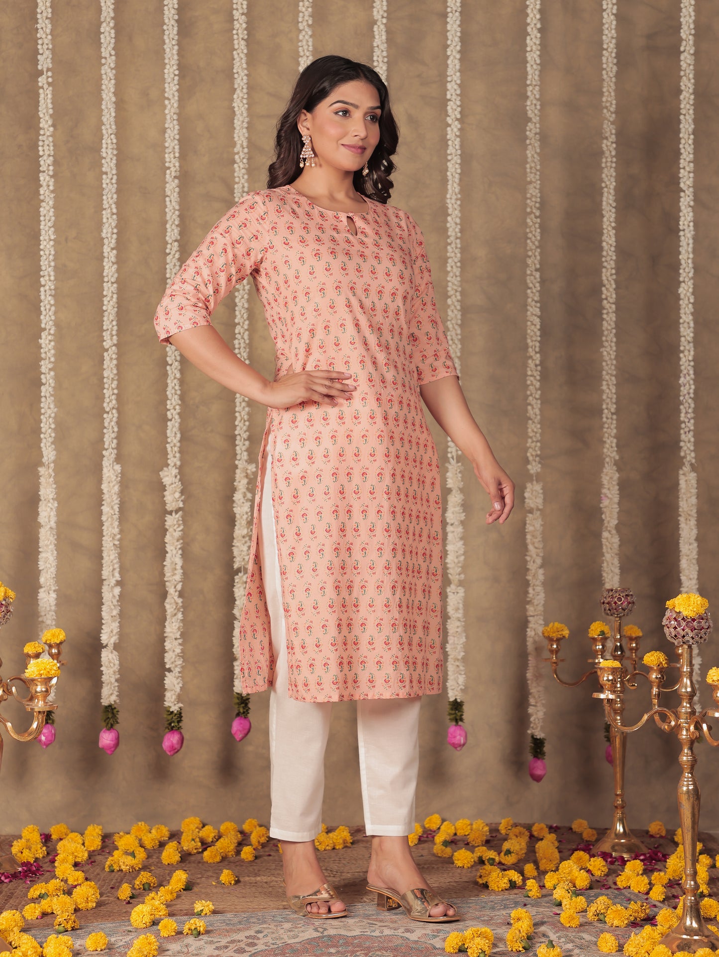 Soft Cotton Floral Kurta