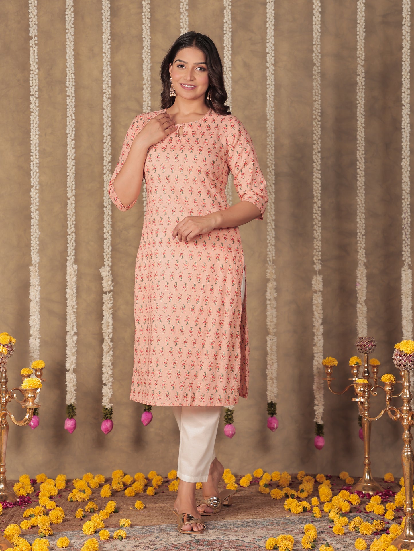 Soft Cotton Floral Kurta