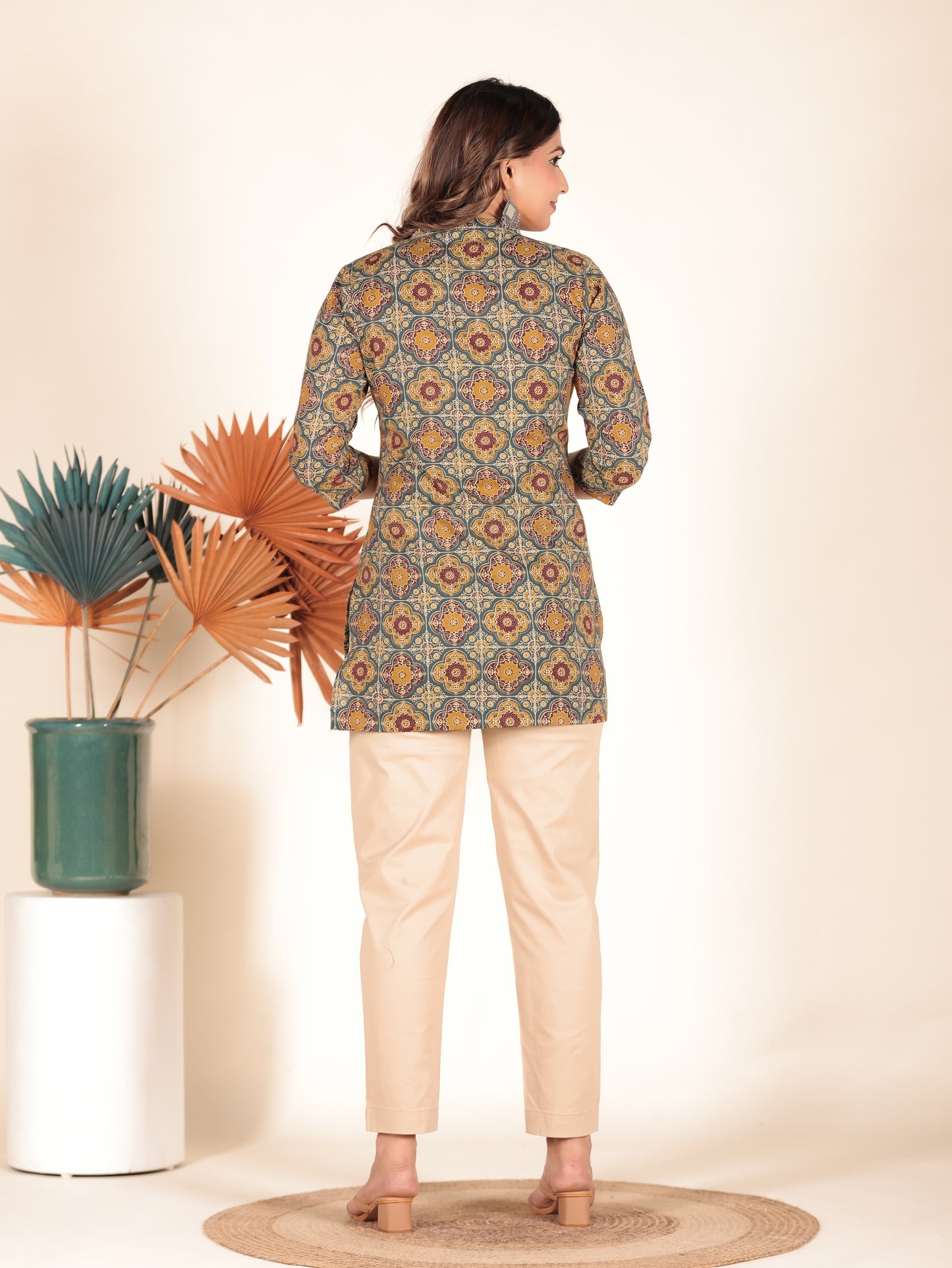 Soft Cotton Geometric Kurta