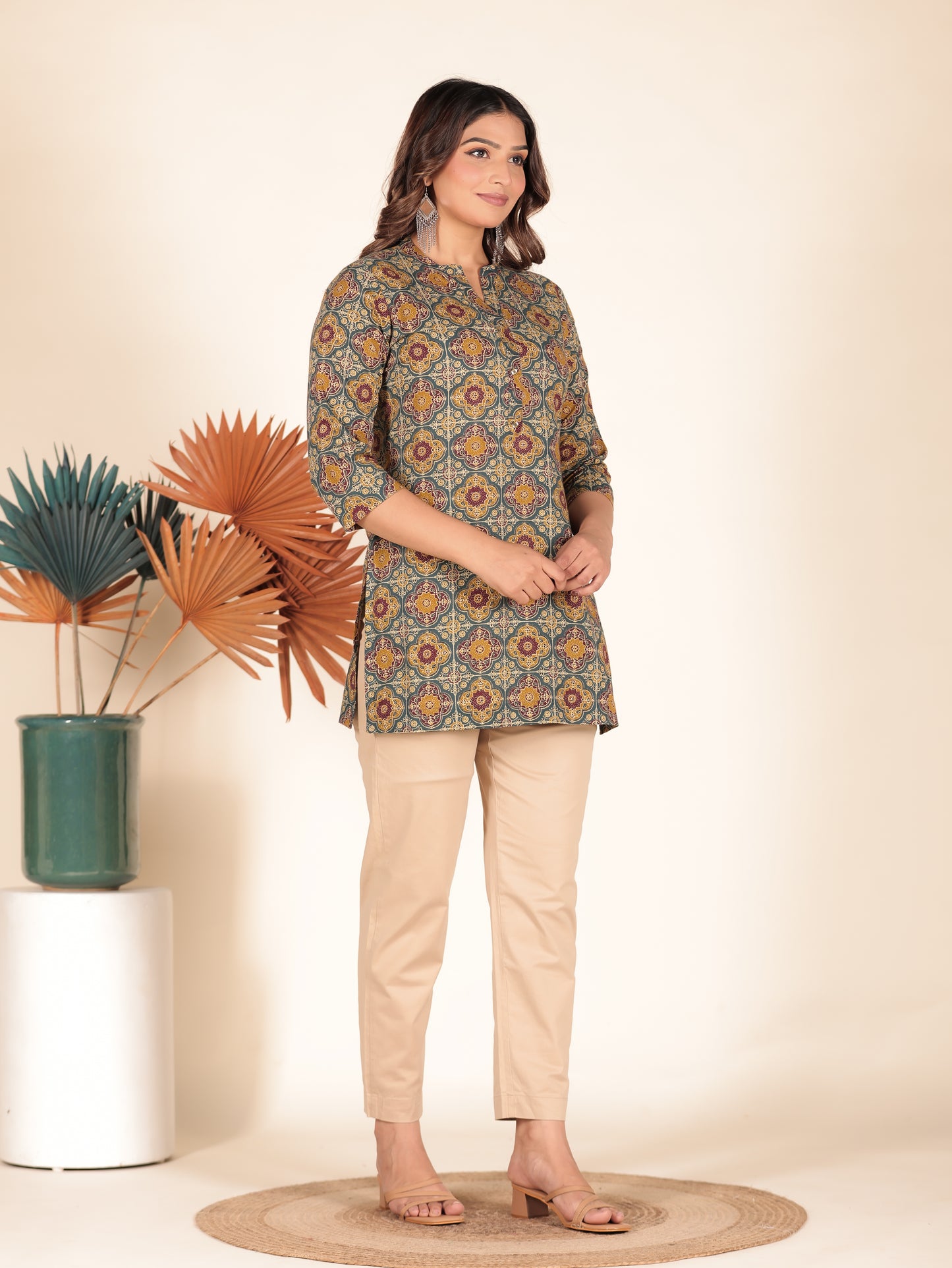 Soft Cotton Geometric Kurta