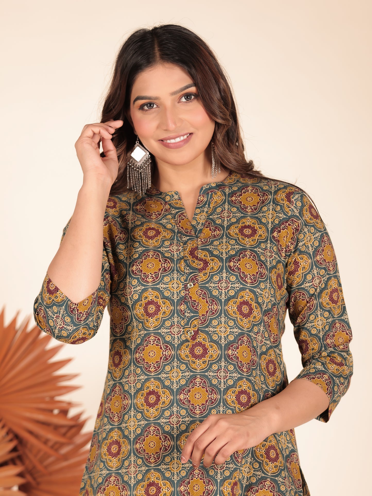 Soft Cotton Geometric Kurta