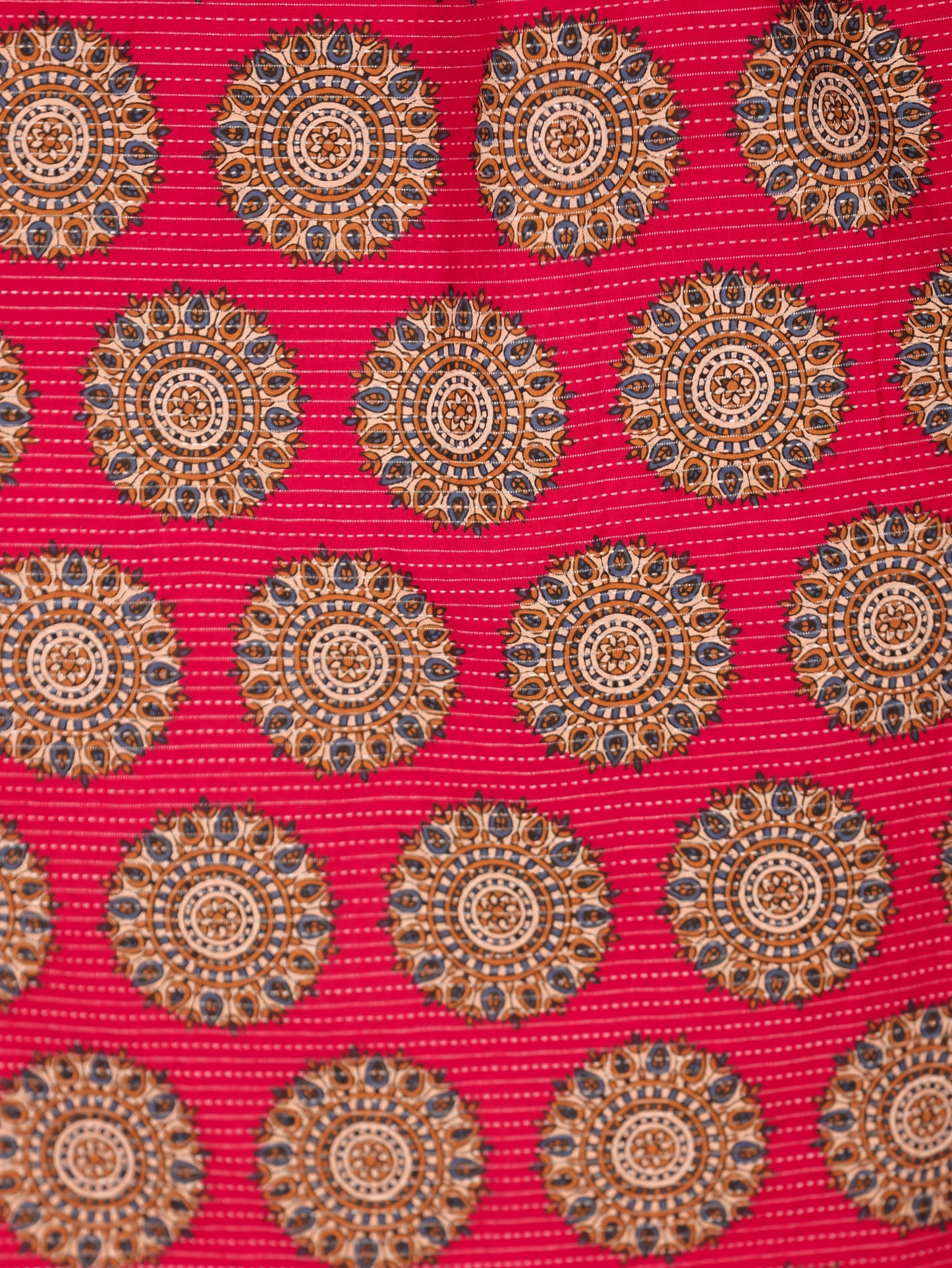 Kantha Cotton Geometric Angrakha Red Dress