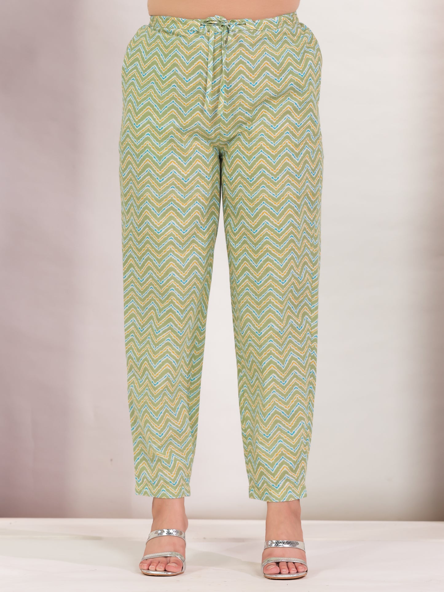 Soft Cotton Chevron Green Pant