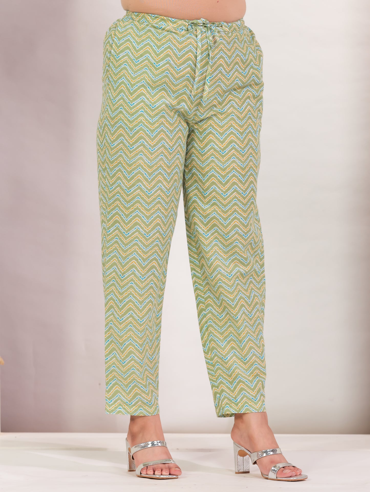 Soft Cotton Chevron Green Pant