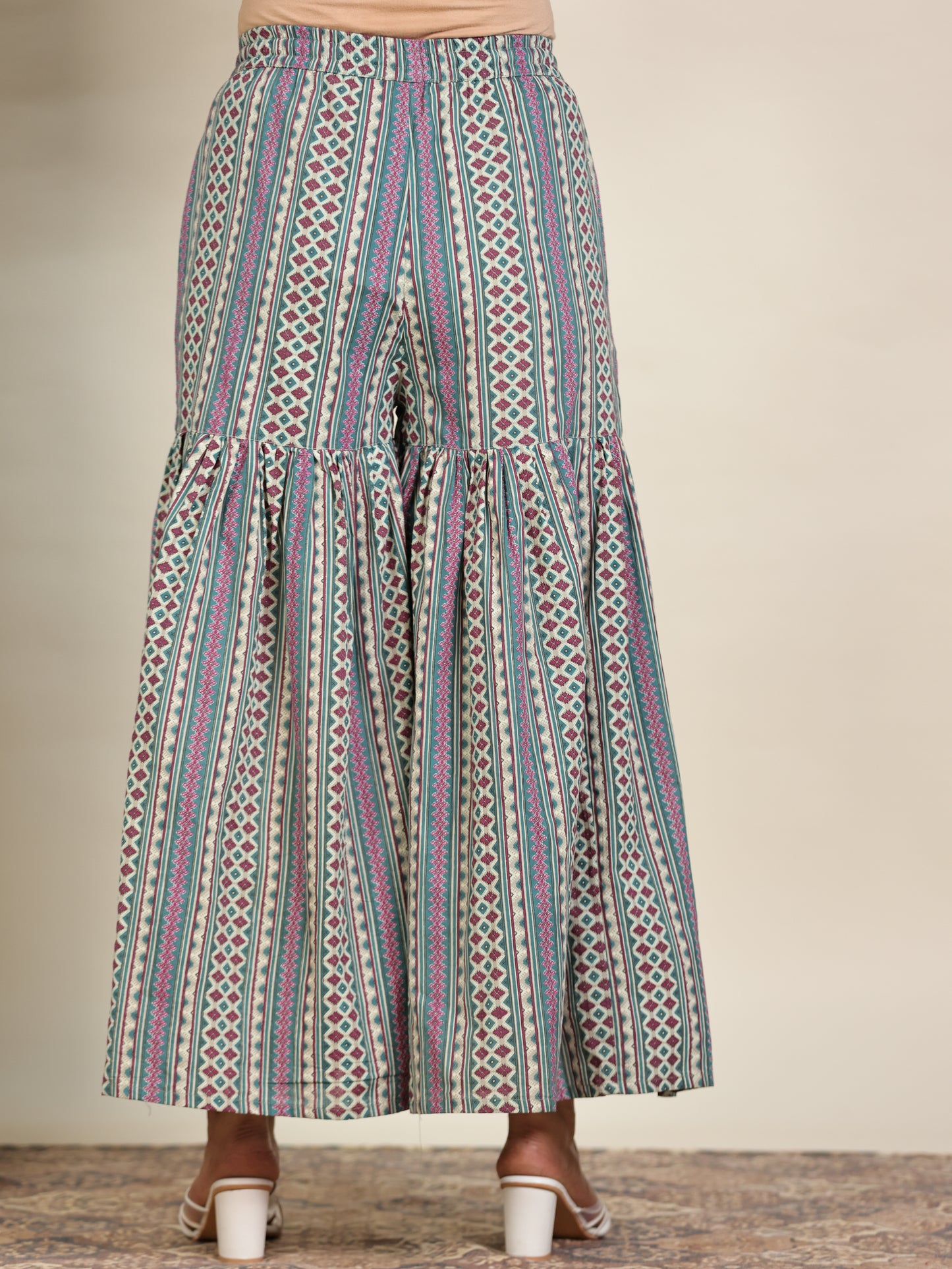 Soft Cotton Geometric Straight Multicolor Kurta