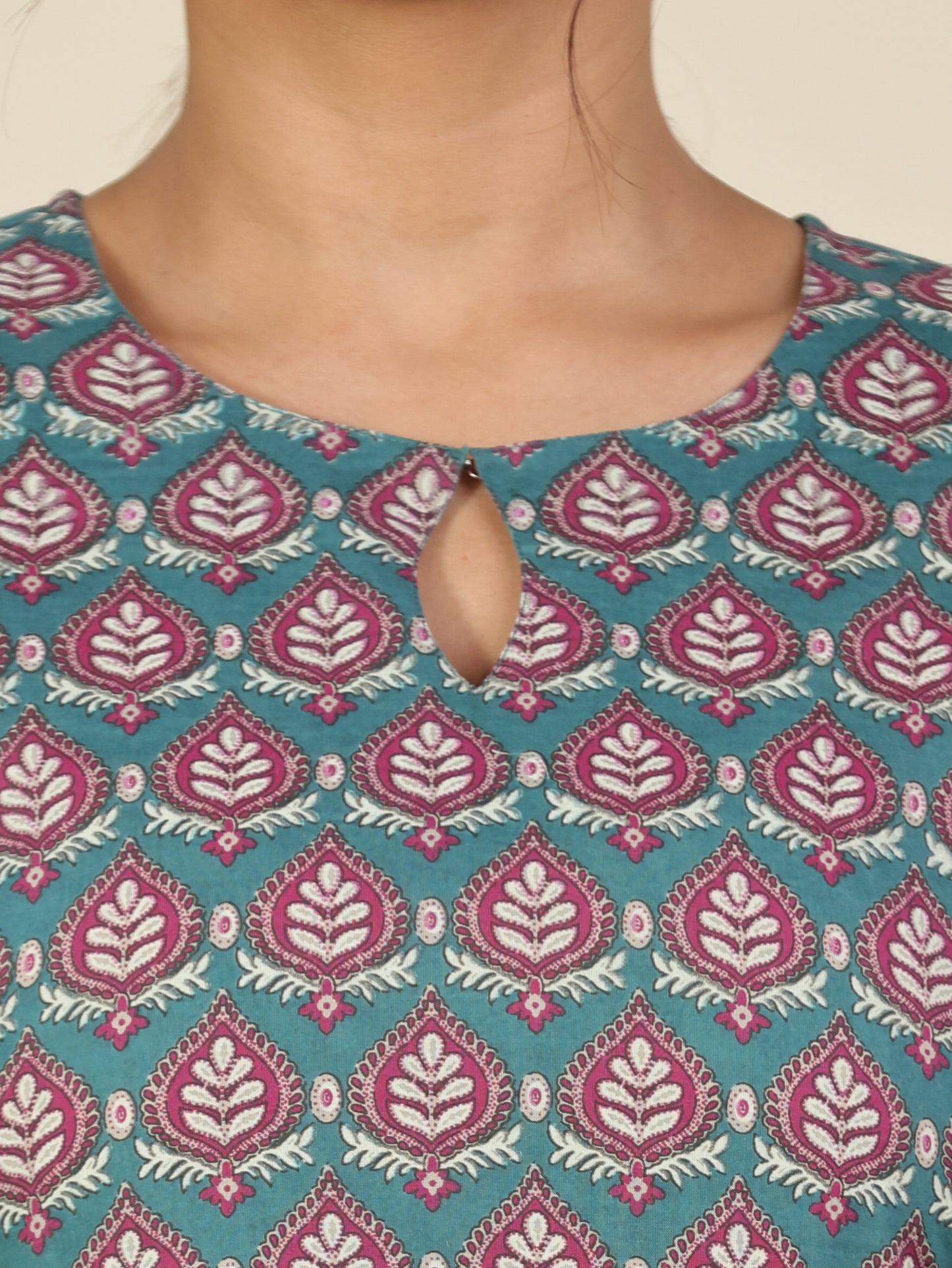 Soft Cotton Geometric Straight Multicolor Kurta