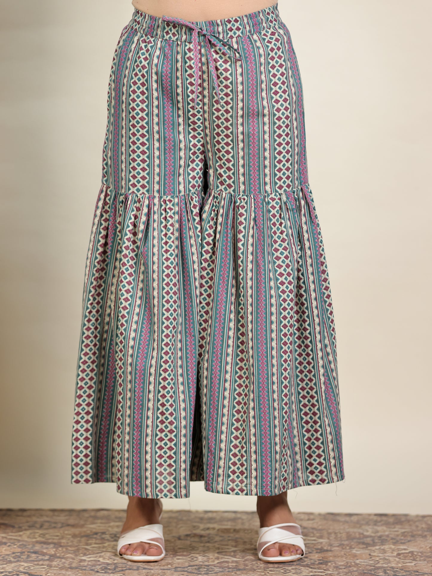 Soft Cotton Geometric Straight Multicolor Kurta