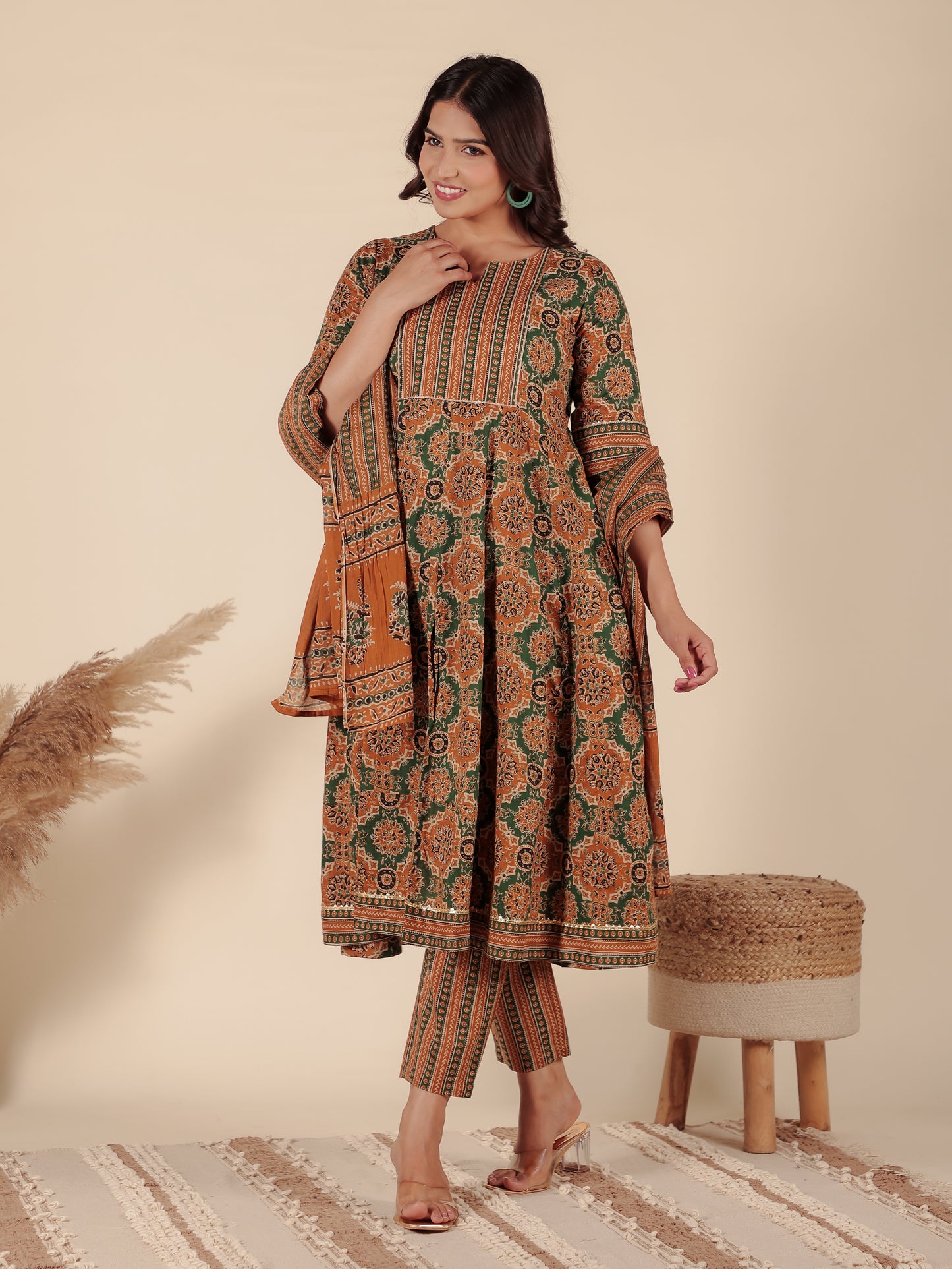 Soft Cotton Geometric Kurta