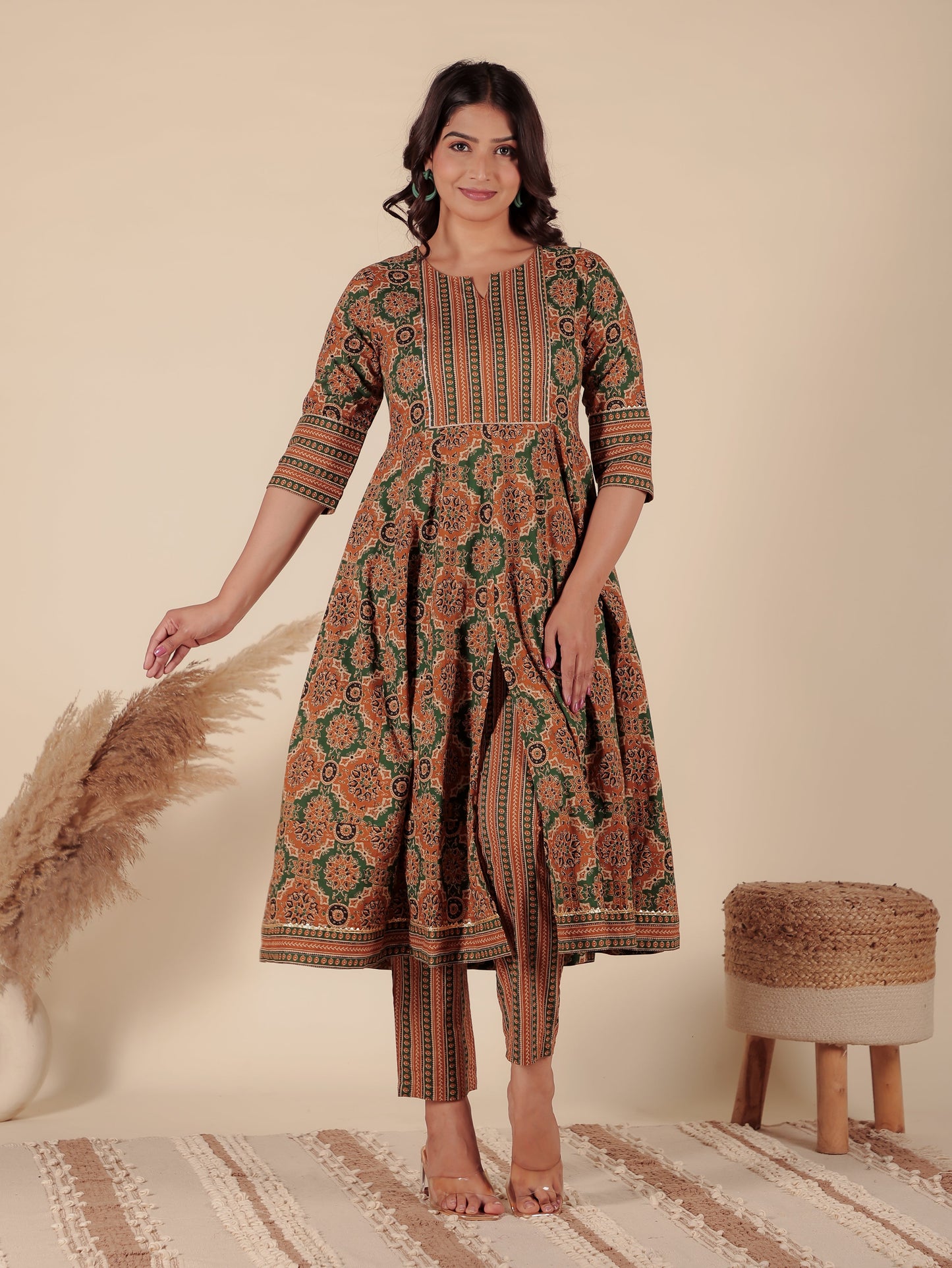 Soft Cotton Geometric Kurta