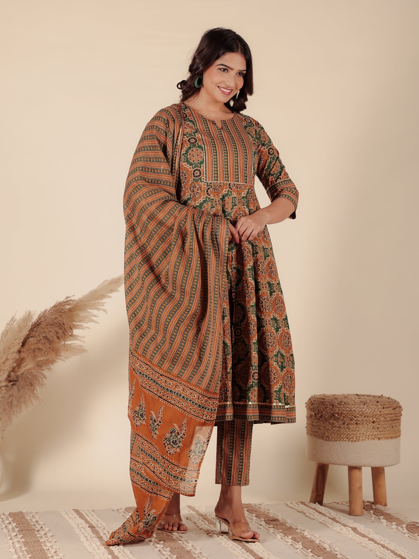 Soft Cotton Geometric Kurta