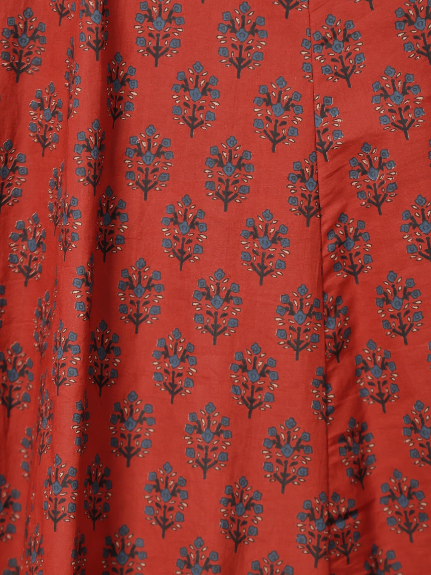 Embroidered Soft Cotton Block Red Kurta