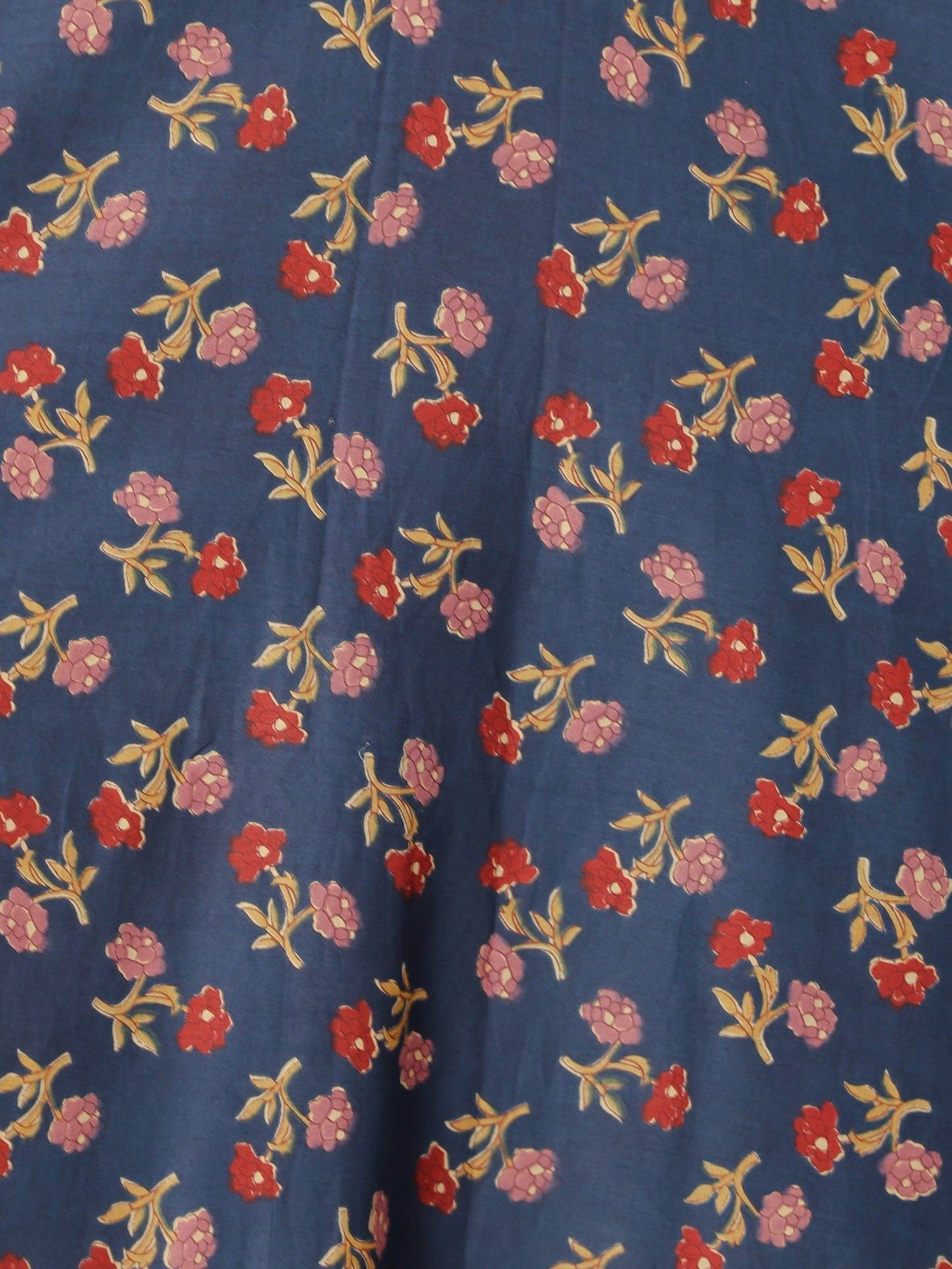 Soft Cotton Floral Anarkali Navy Blue Kurta