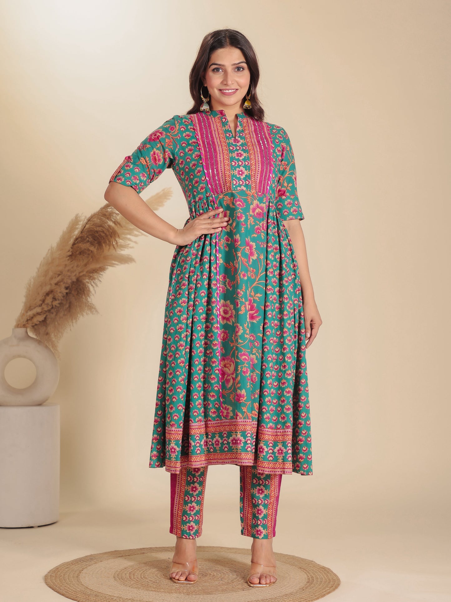 Soft Cotton Floral Kurta