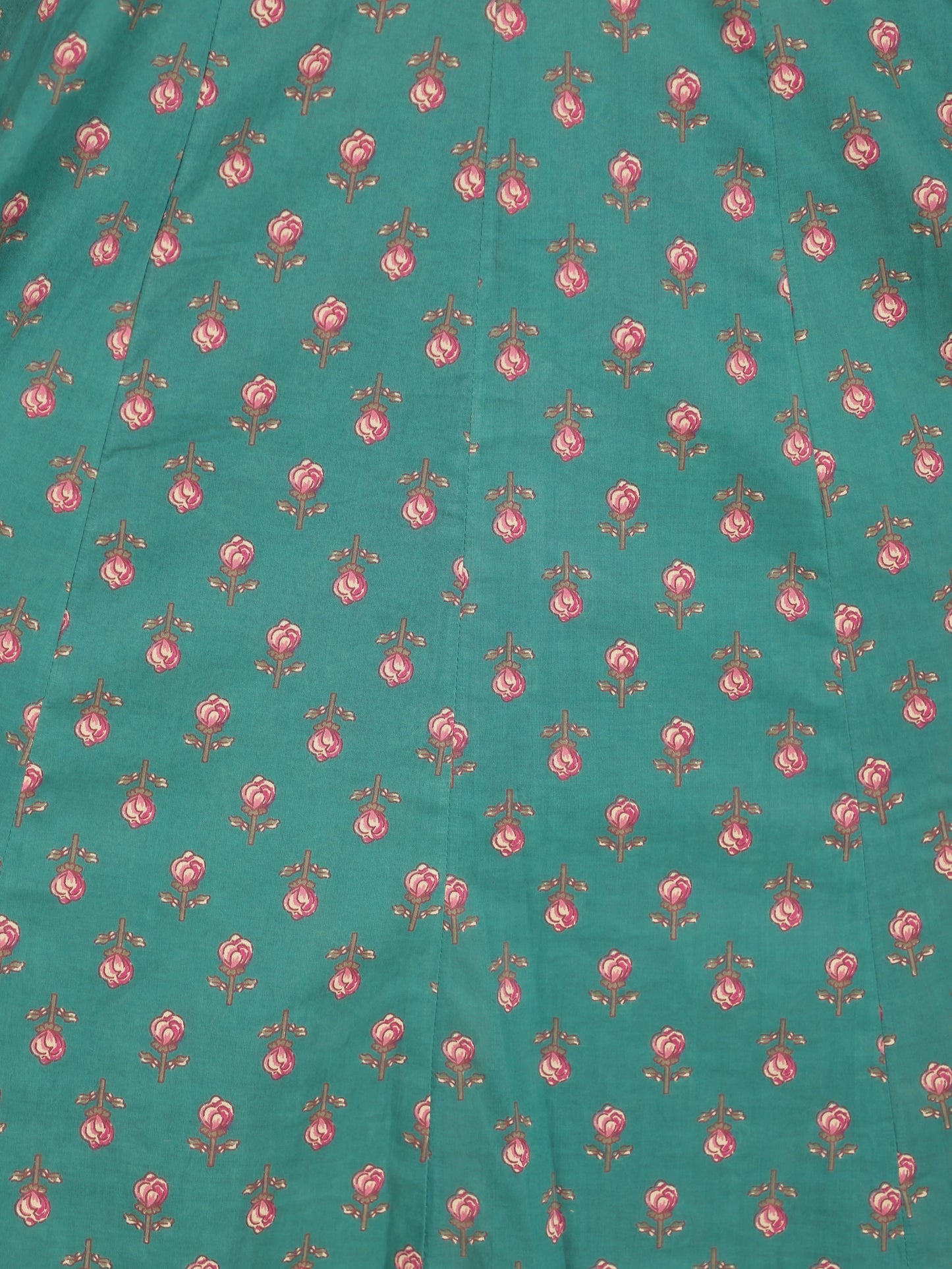 Soft Cotton Floral Anarkali Green Kurta