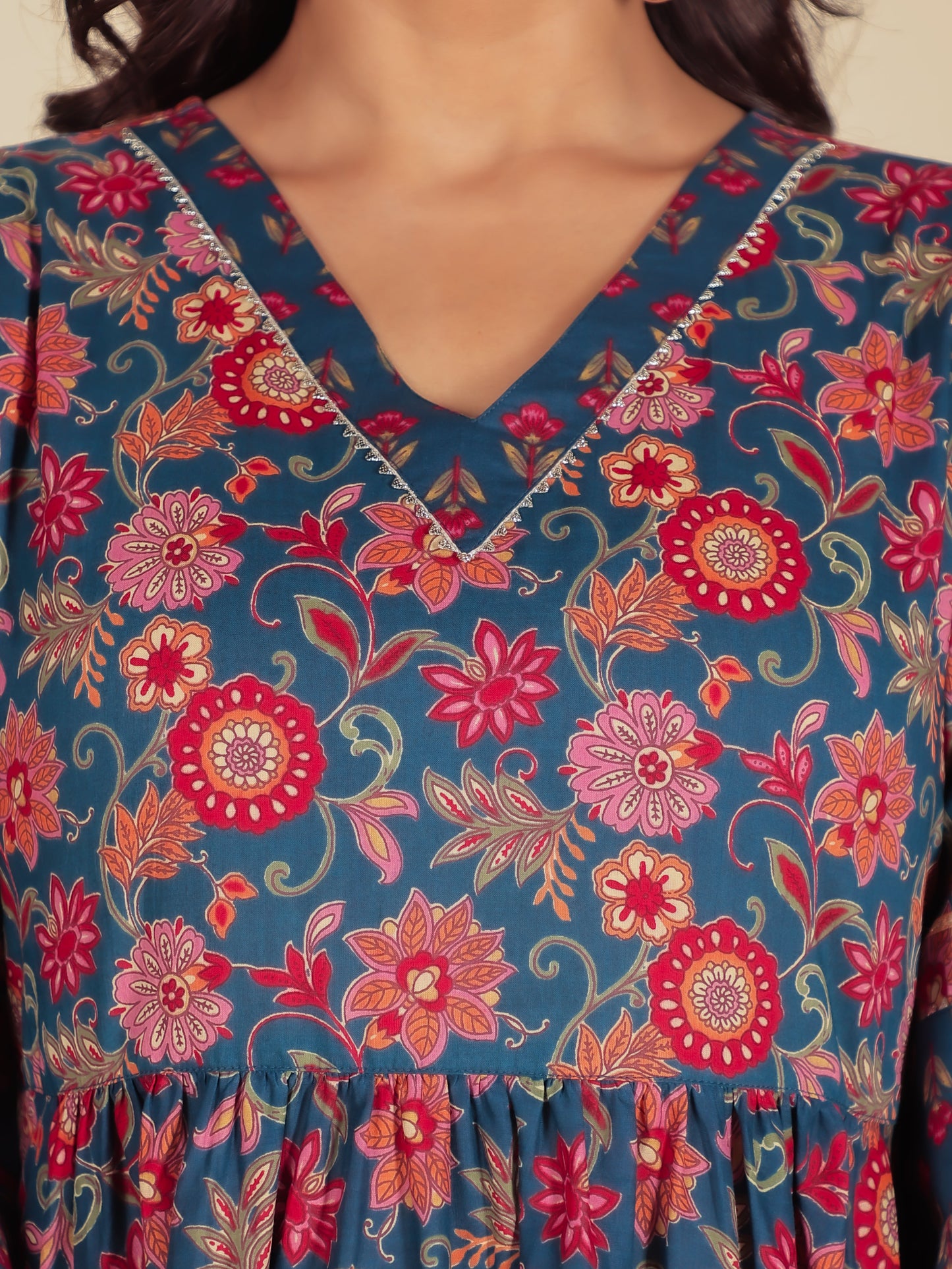 Soft Cotton Floral Kurta