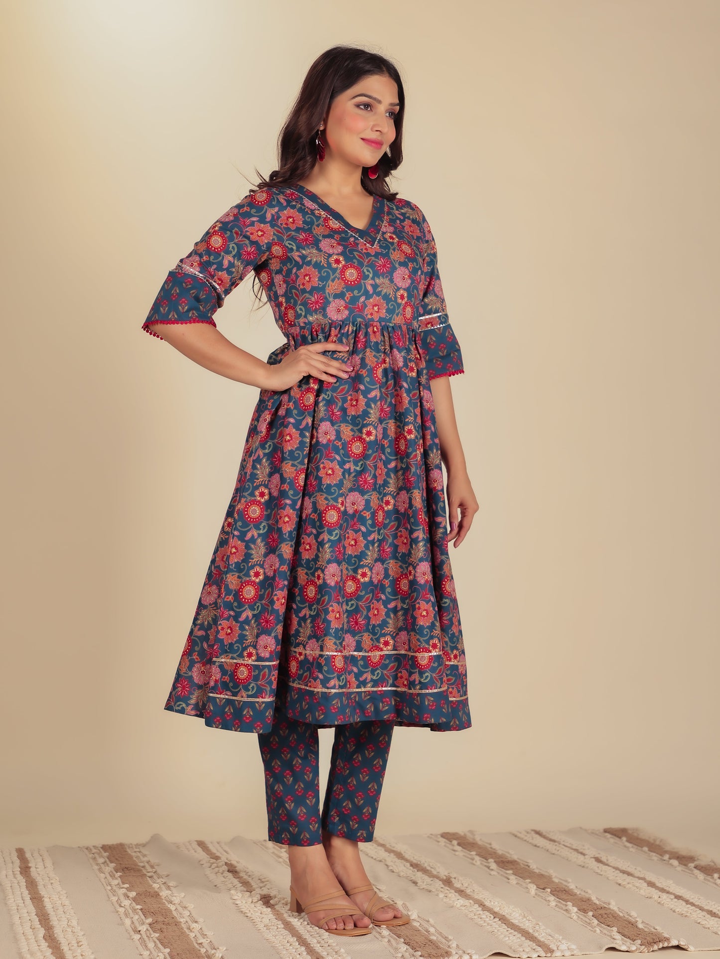 Soft Cotton Floral Kurta