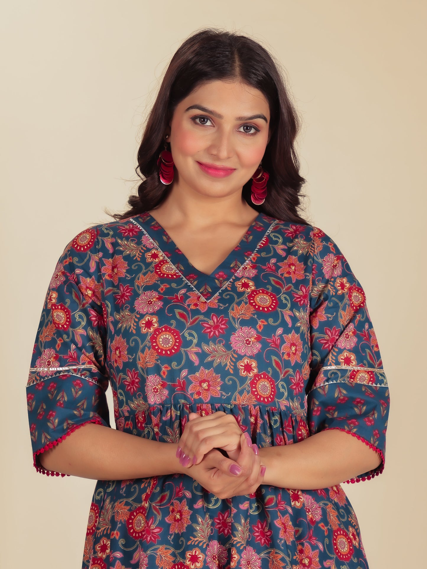 Soft Cotton Floral Kurta