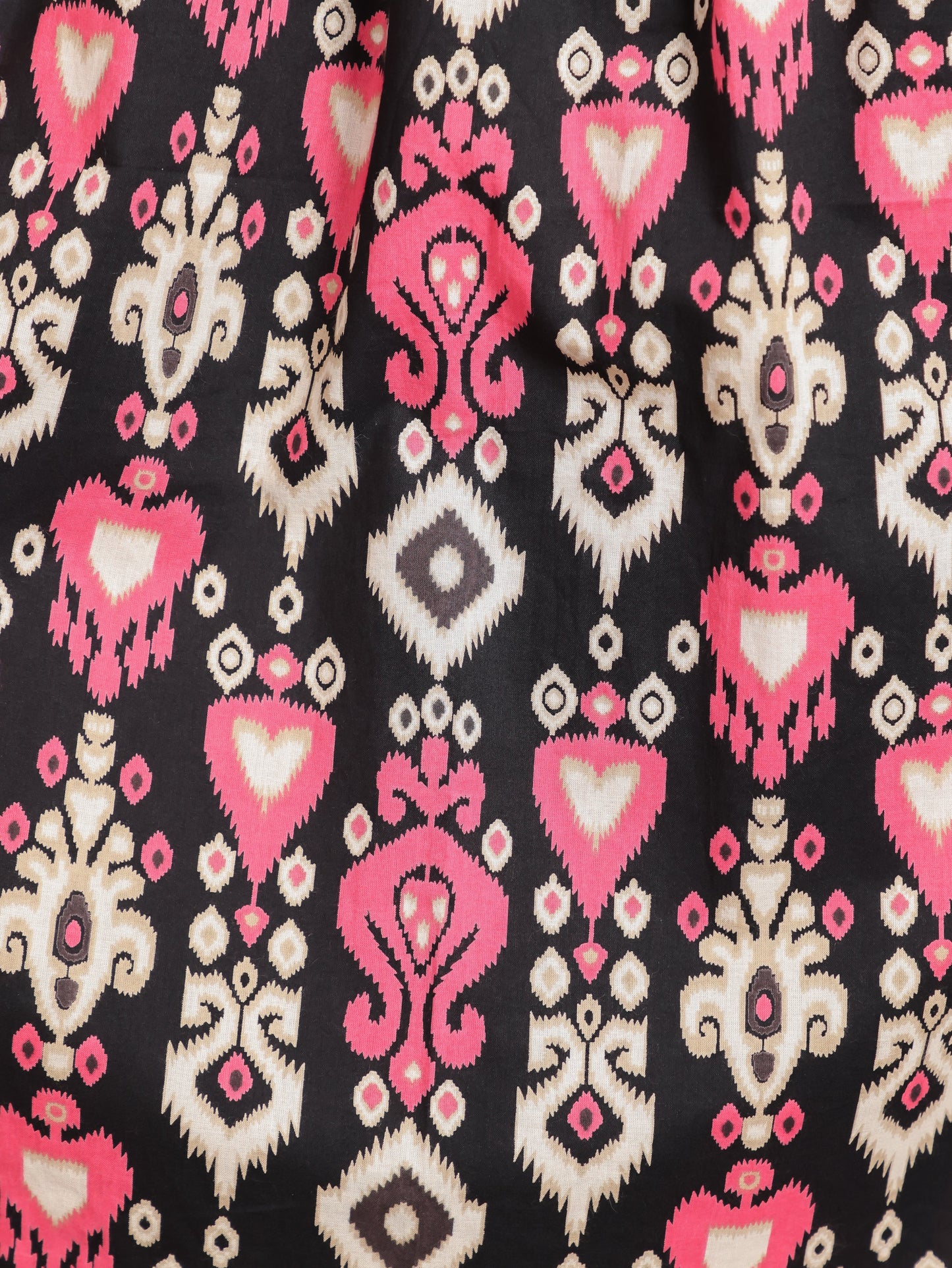 Embroidered Soft Cotton Ikat A-line Black Kurta