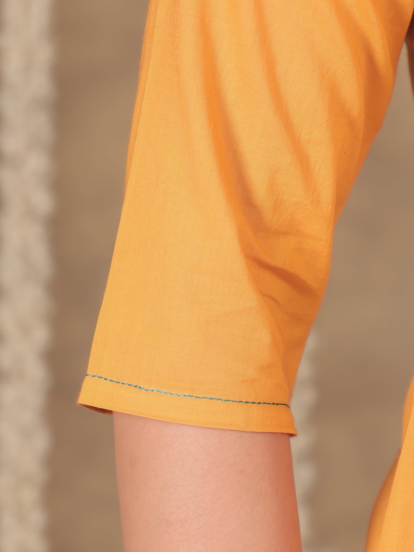 Soft Cotton Solid Straight Yellow Kurta