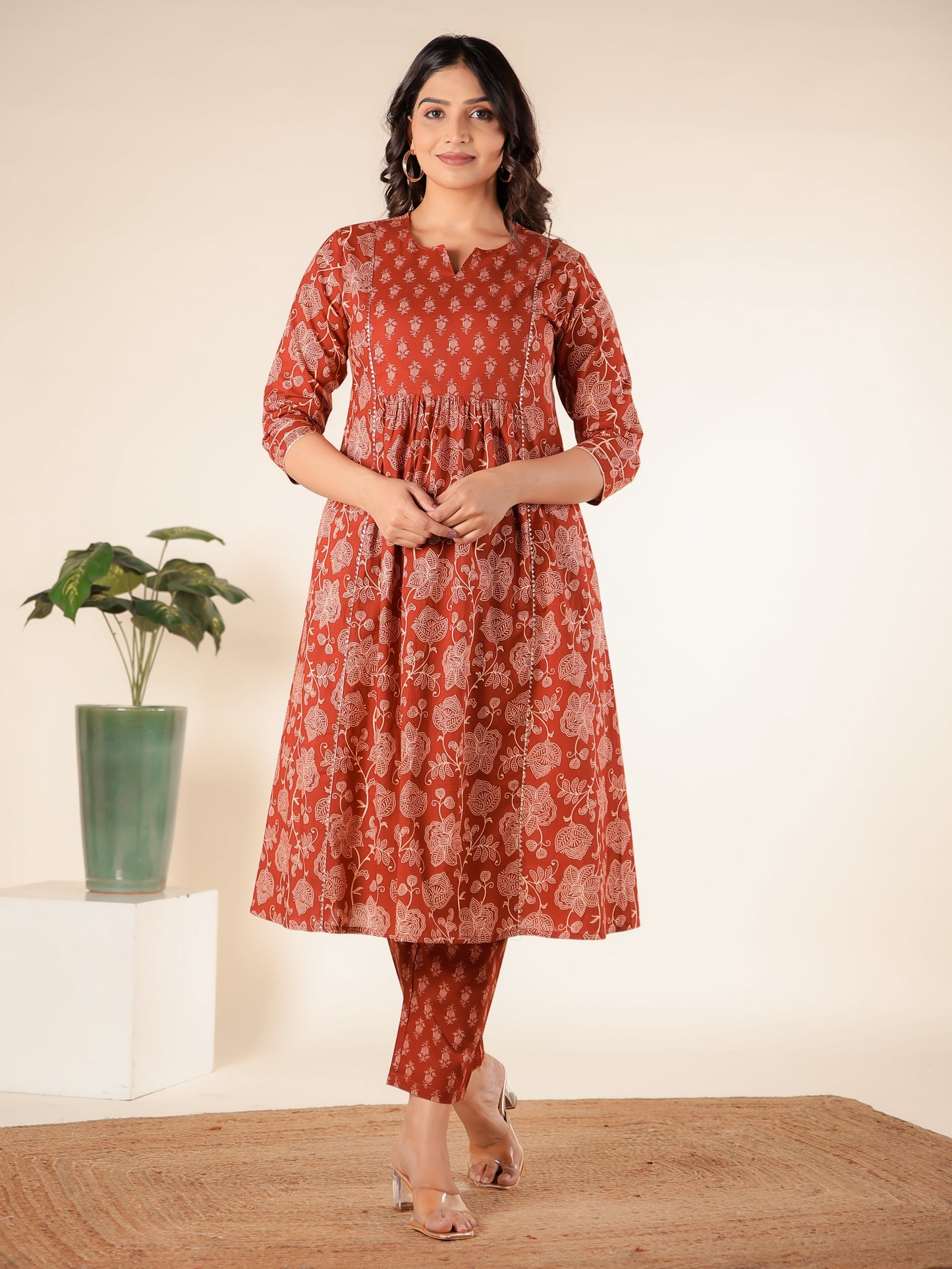 Soft Cotton Floral Kurta