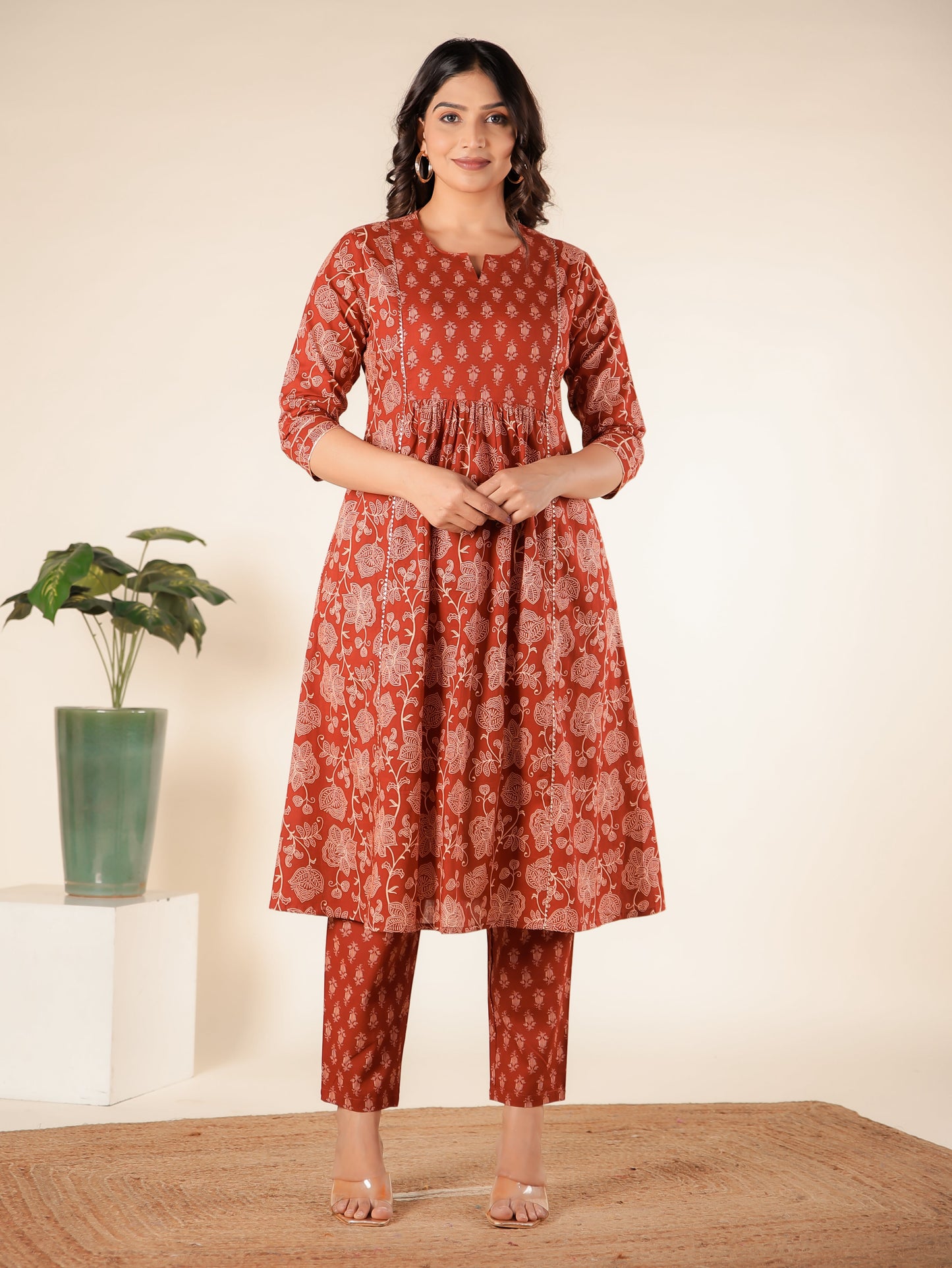 Soft Cotton Floral Kurta