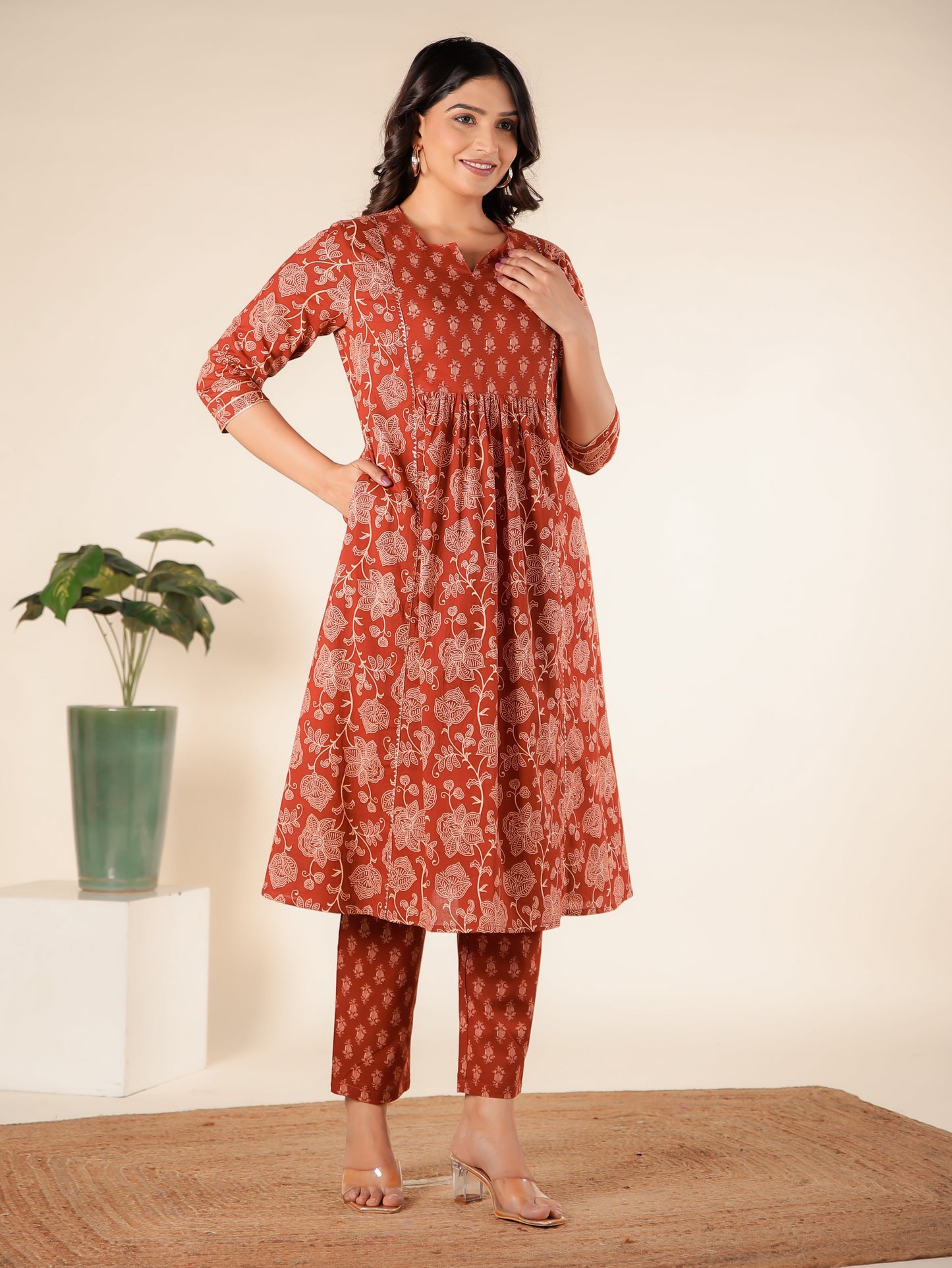 Soft Cotton Floral Kurta