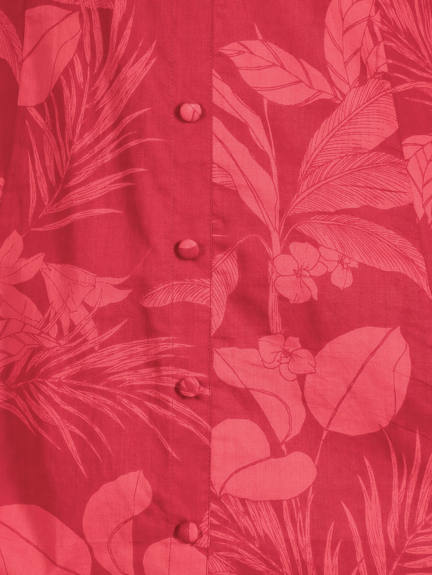 Soft Cotton Foliage High Low Red Kurta