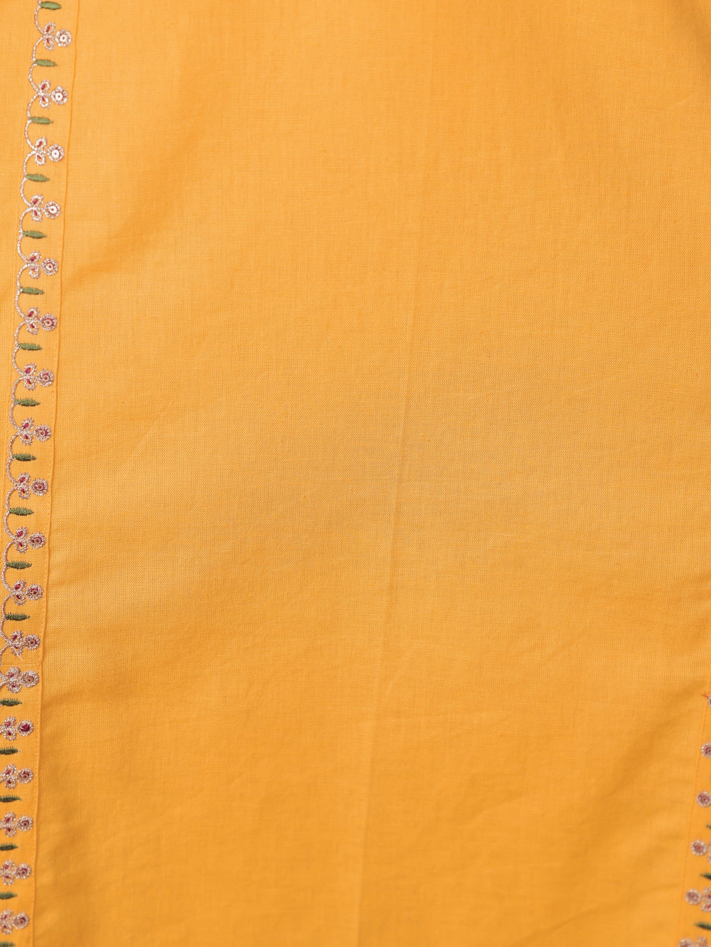 Linen Cotton Solid Straight Yellow Kurta