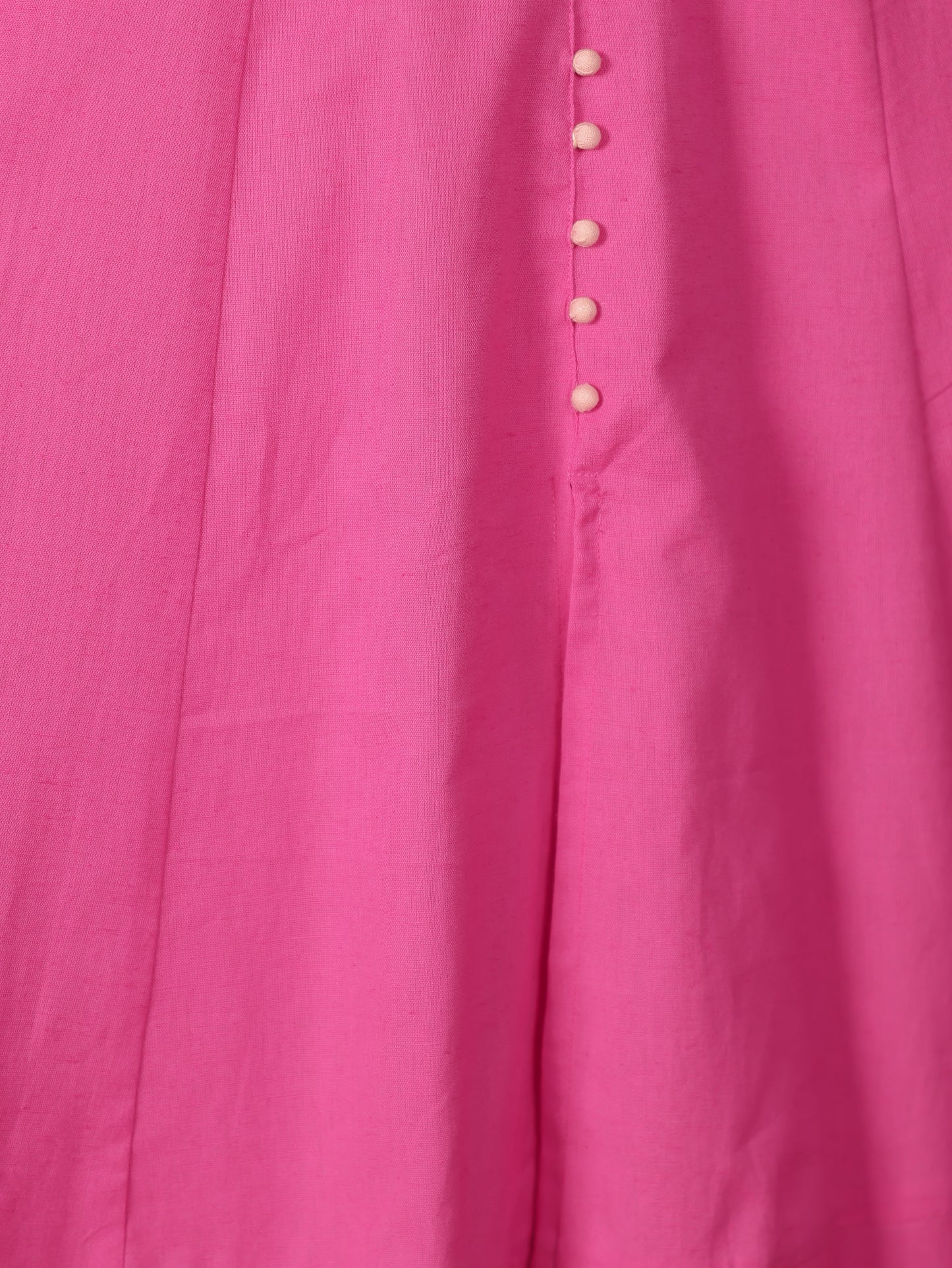 Linen Cotton Solid Anarkali Pink Kurta