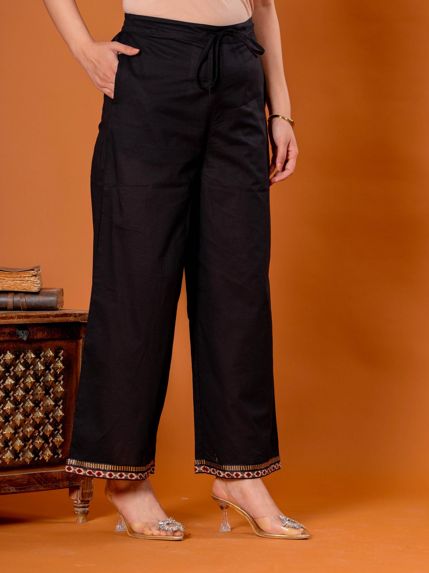 Soft Cotton Solid Anarkali Black Kurta
