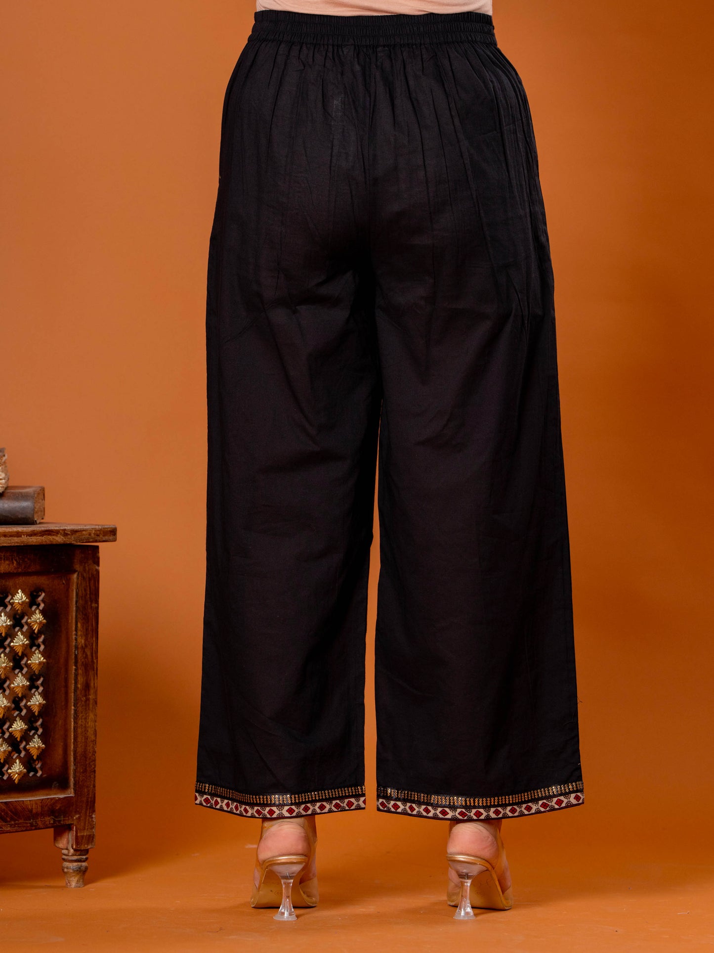 Soft Cotton Solid Anarkali Black Kurta