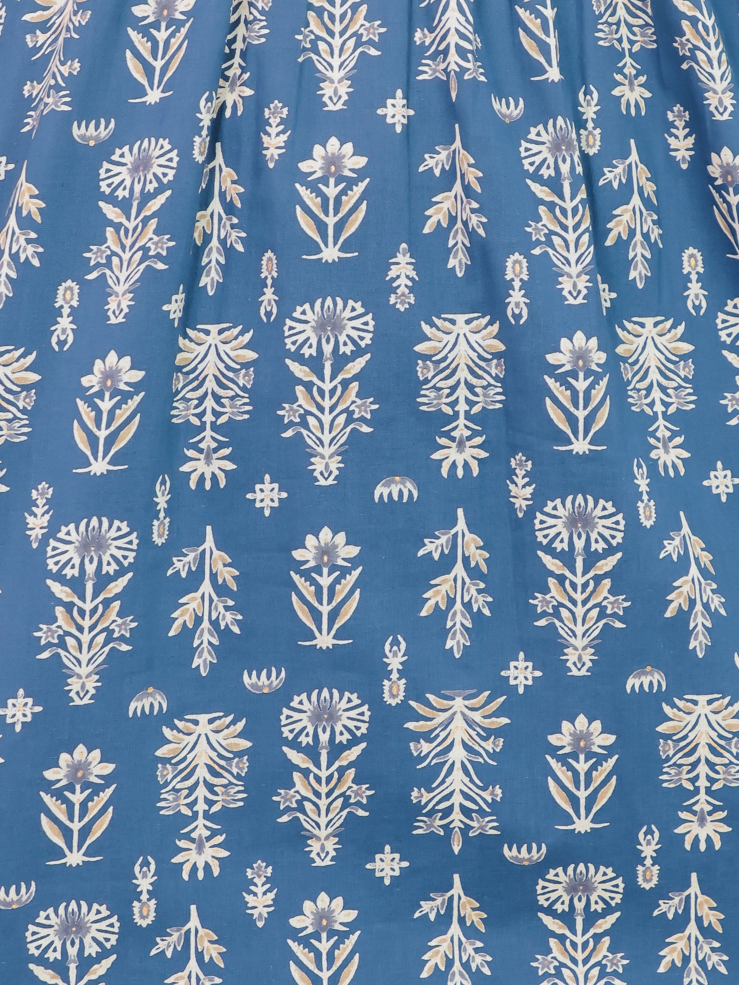 Soft Cotton Floral Straight Blue Kurti