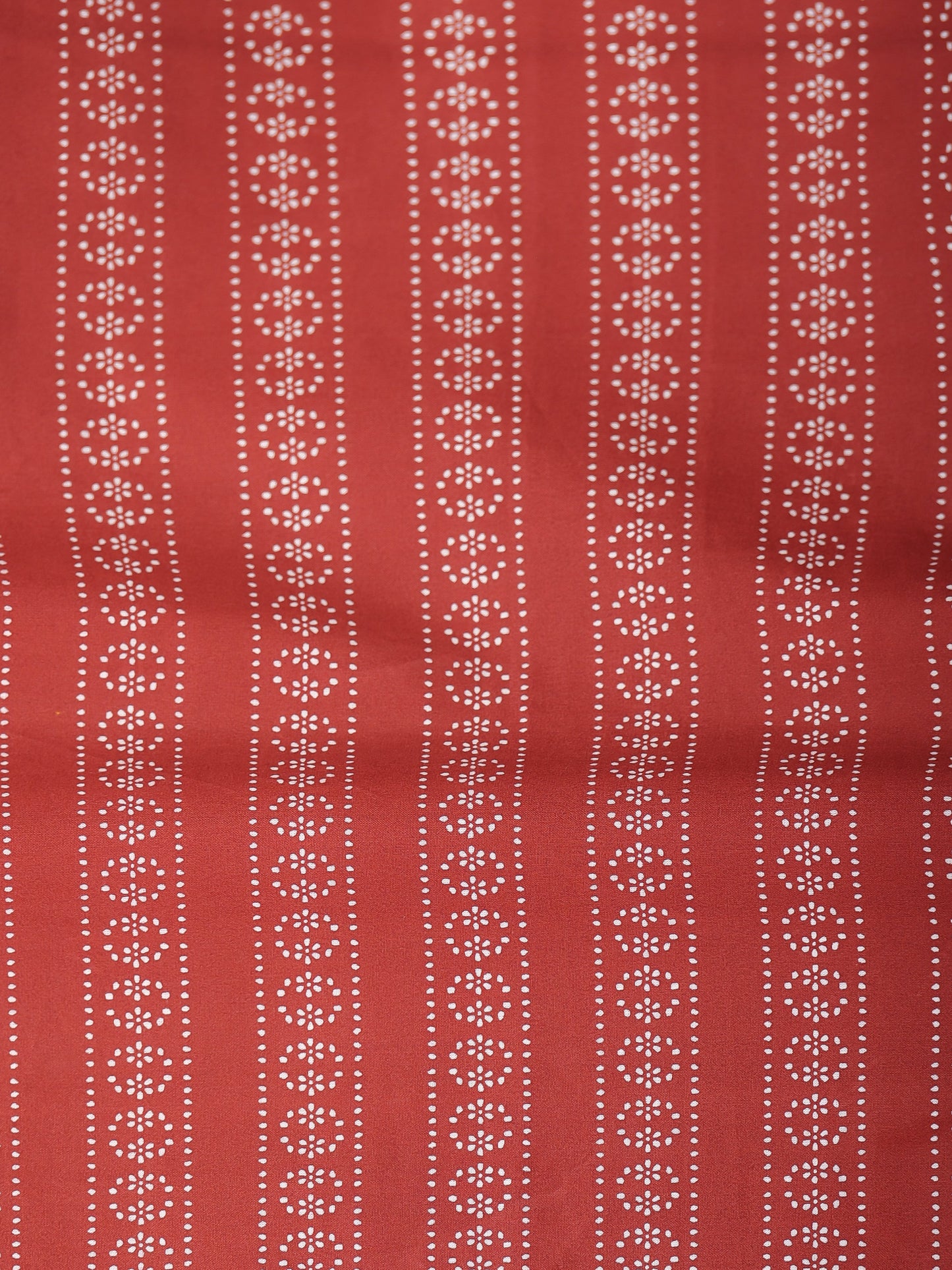 Embroidered Soft Cotton Striped Straight Maroon Kurti