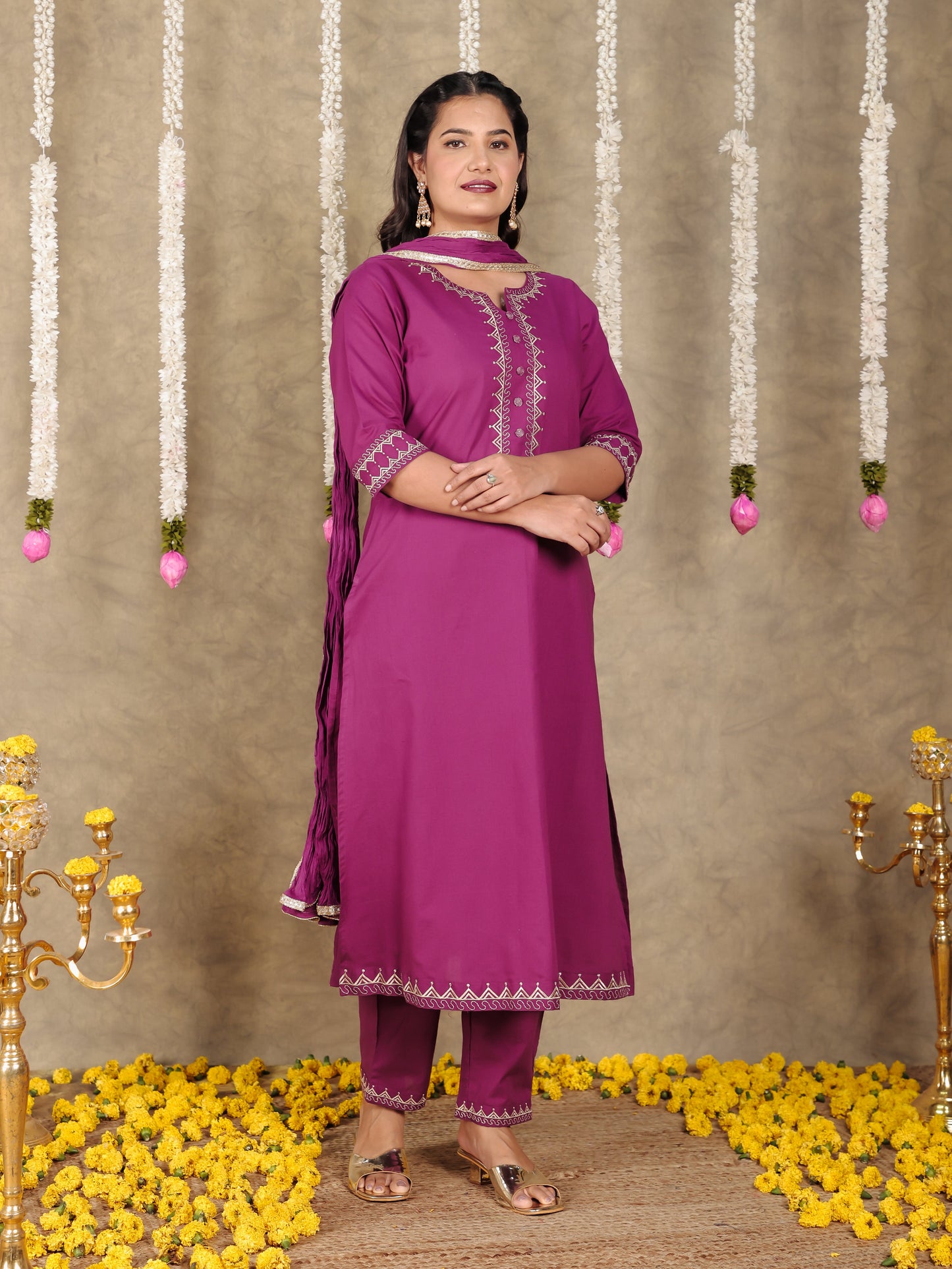 Cotton Voile Solid Purple Dupatta