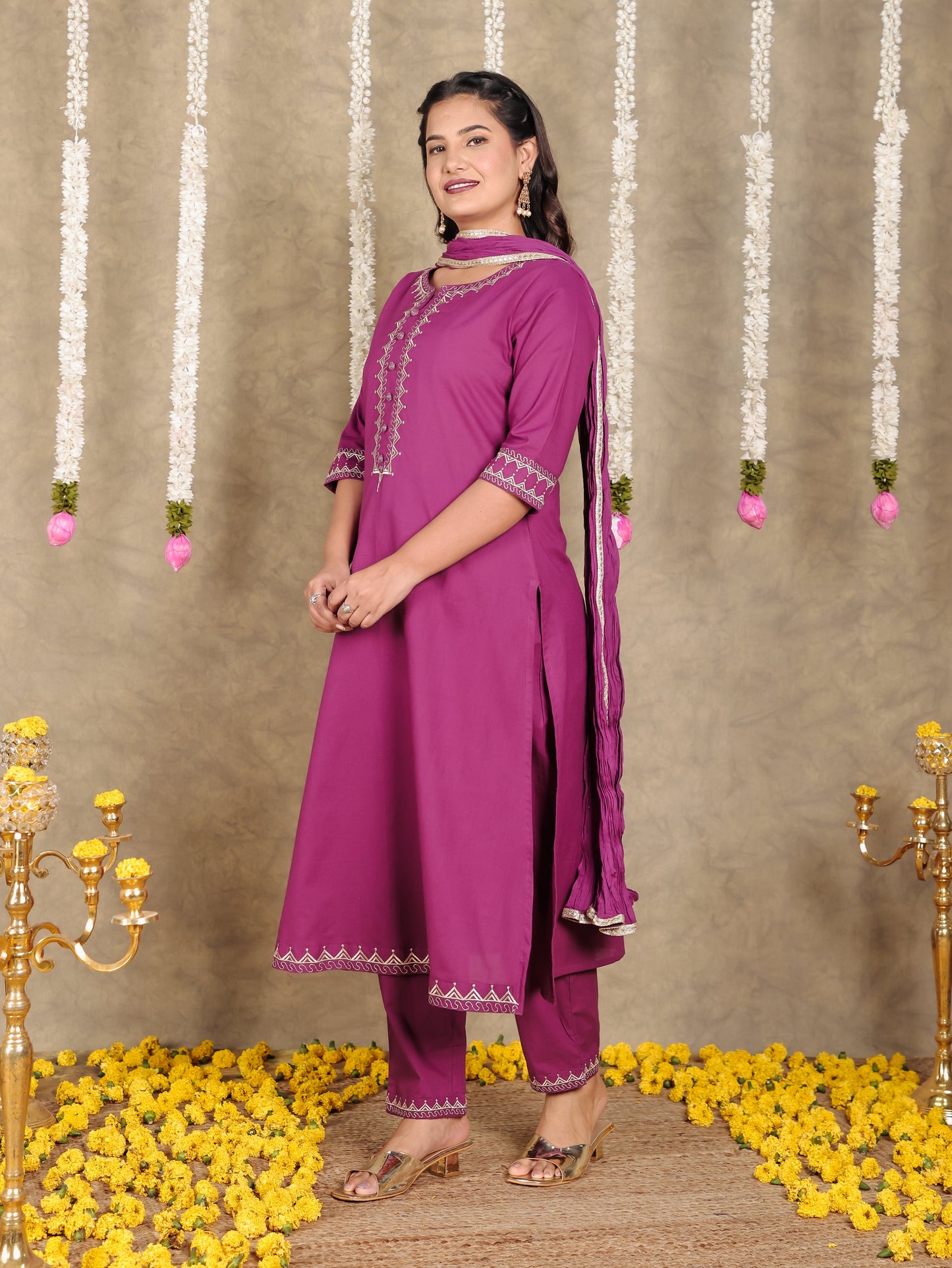 Cotton Voile Solid Purple Dupatta