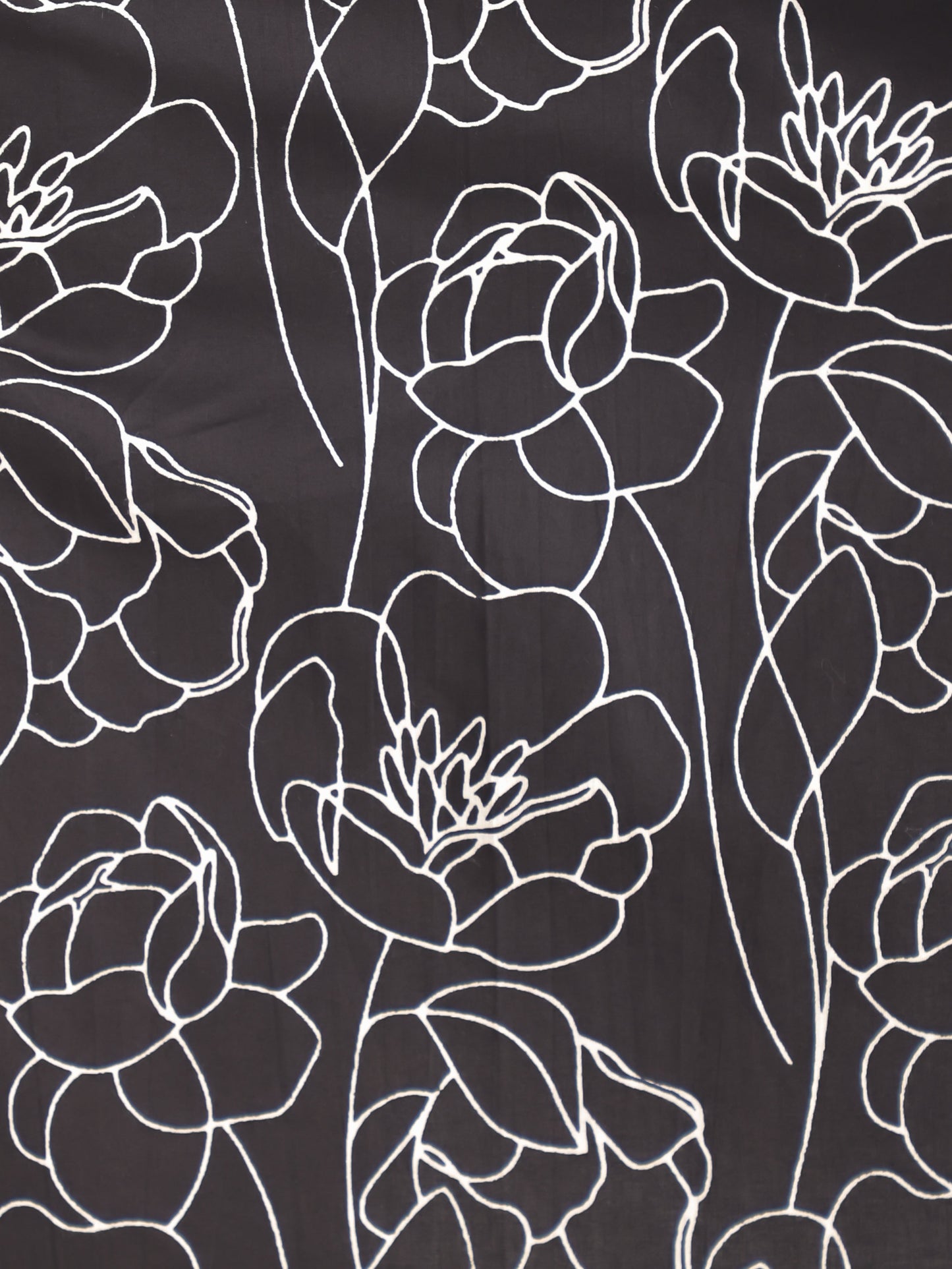 Soft Cotton Floral Straight Black Kurta