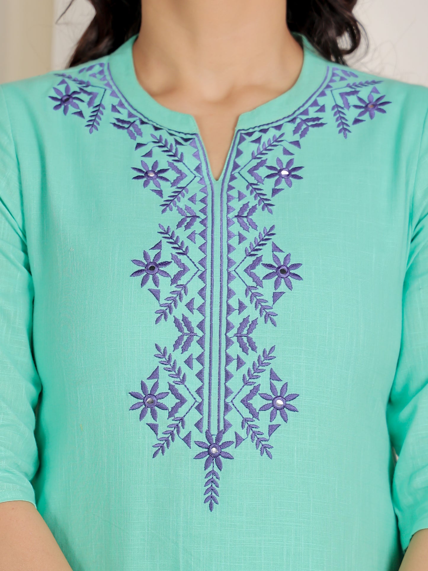 Soft Cotton Solid Straight Green Kurta