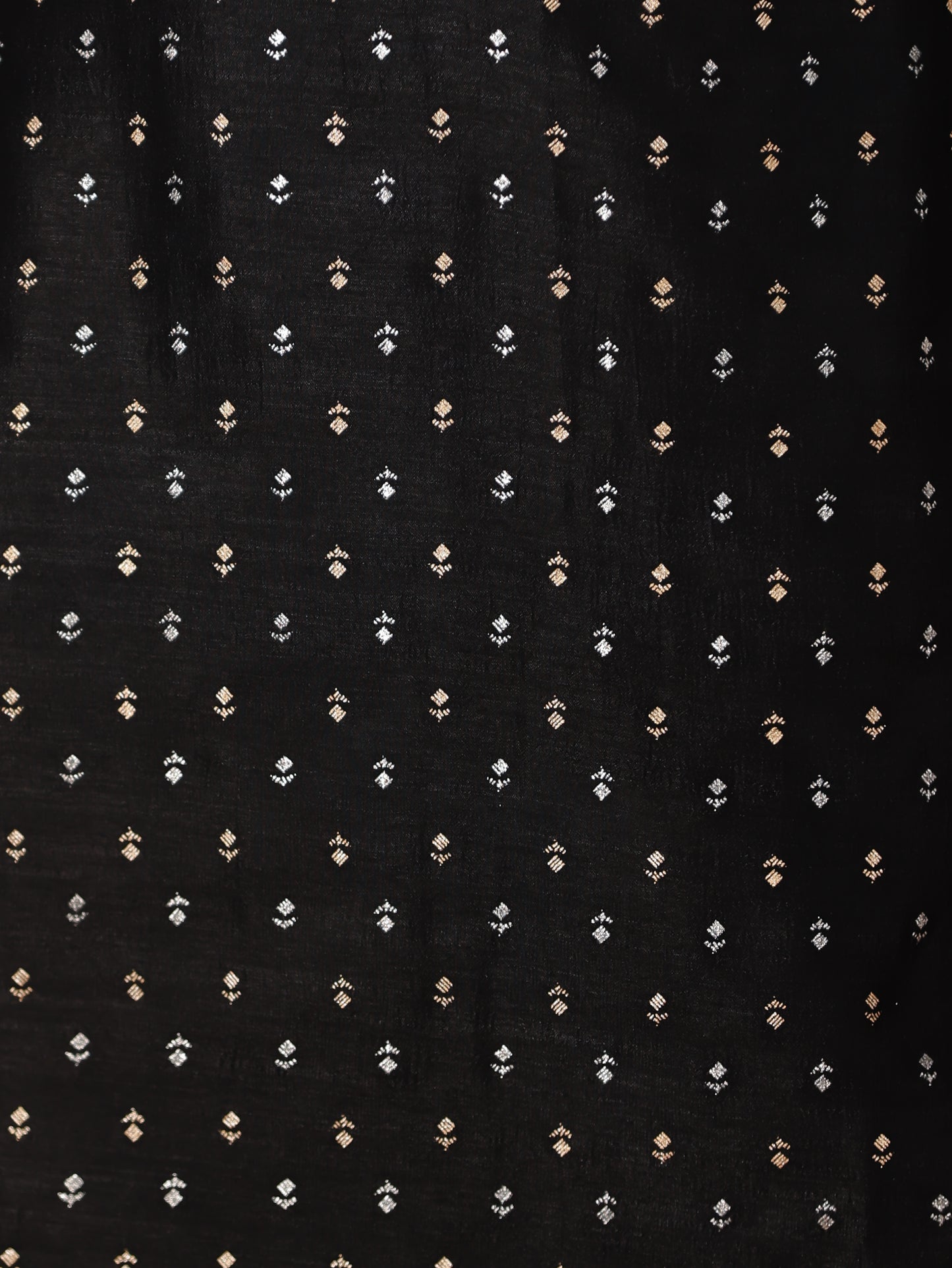 Chanderi Solid Straight Black Kurta